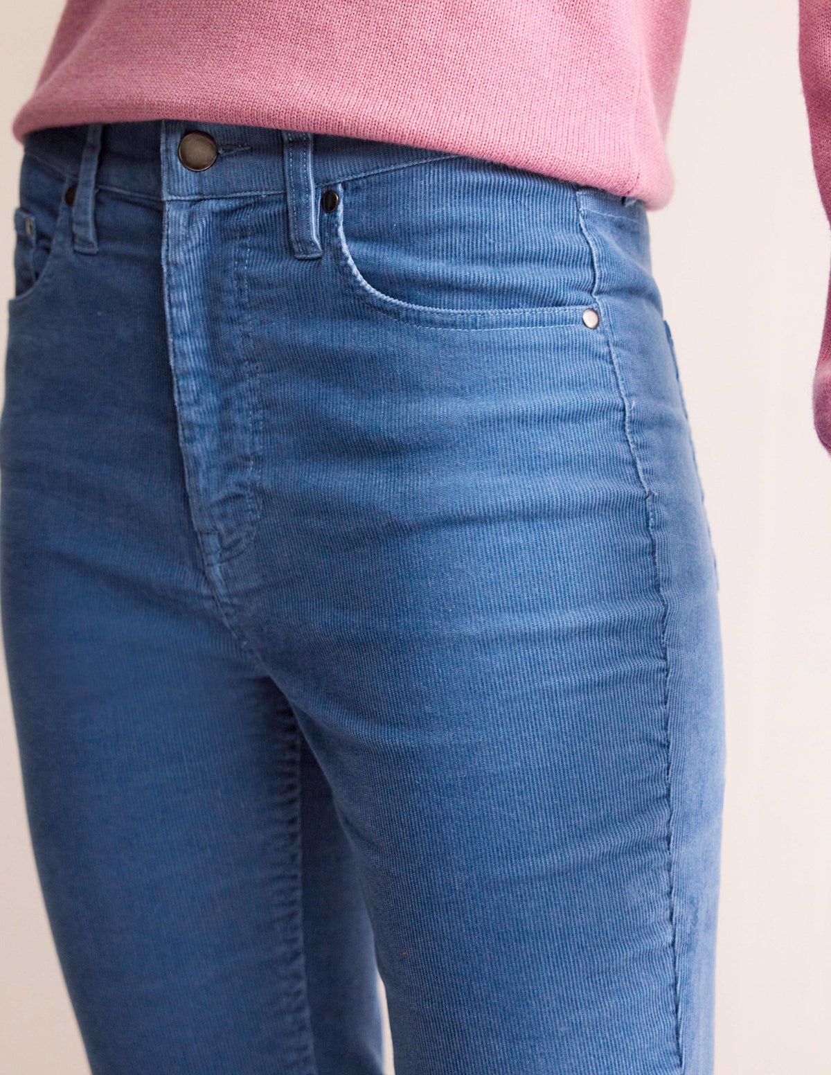 5 Pocket Cord Slim Jeans-Azure - Image 5