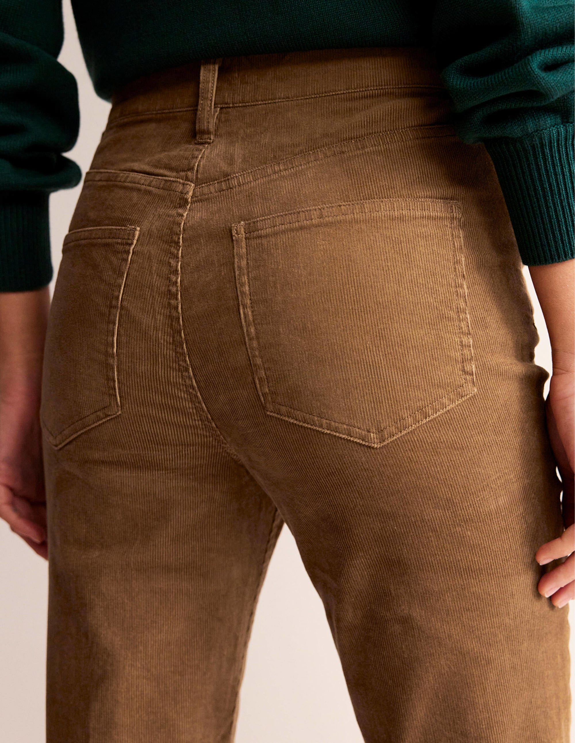 5 Pocket Cord Slim Jeans-Camel - Image 2