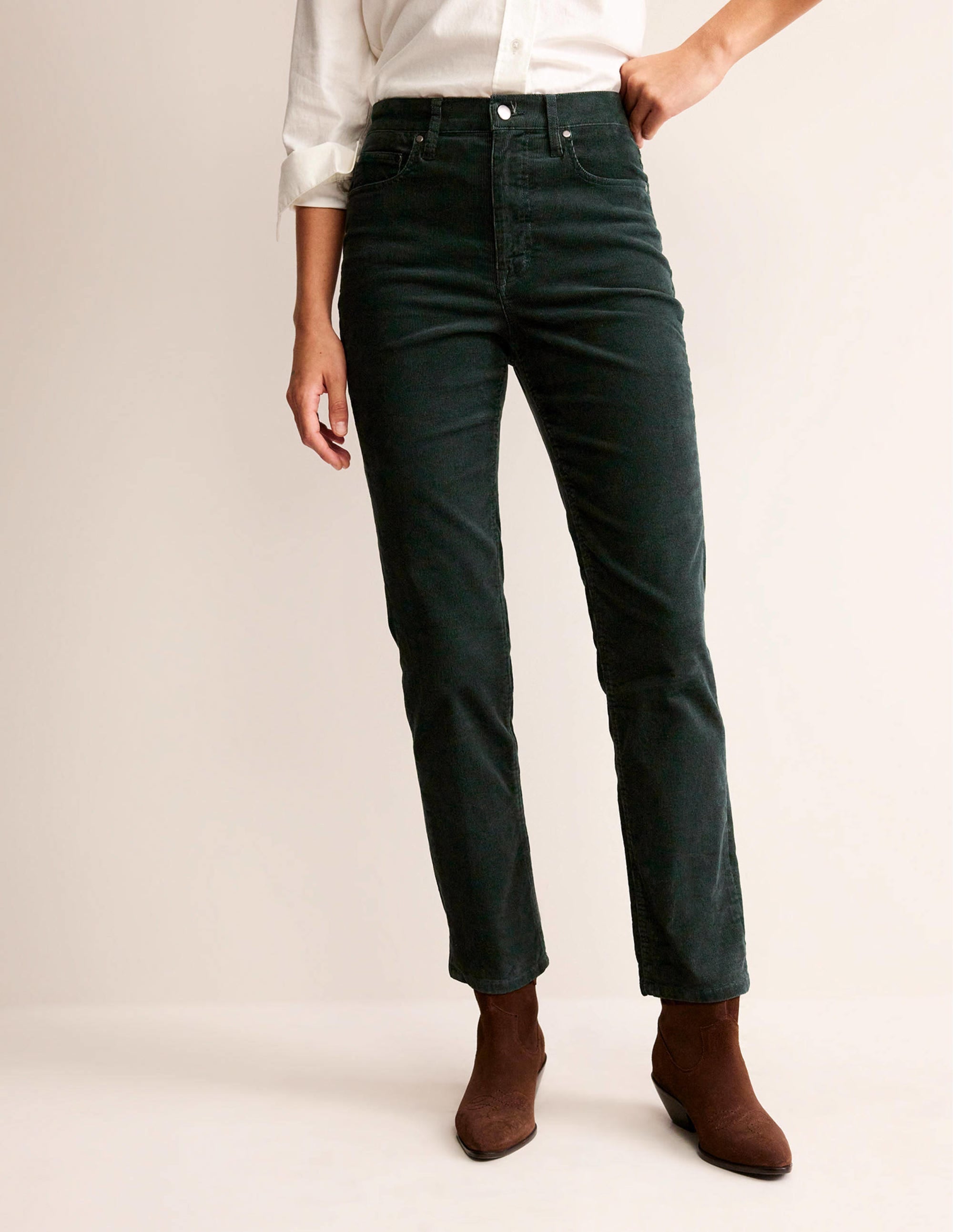 5 Pocket Cord Slim Jeans-Chatsworth Green - Image 4