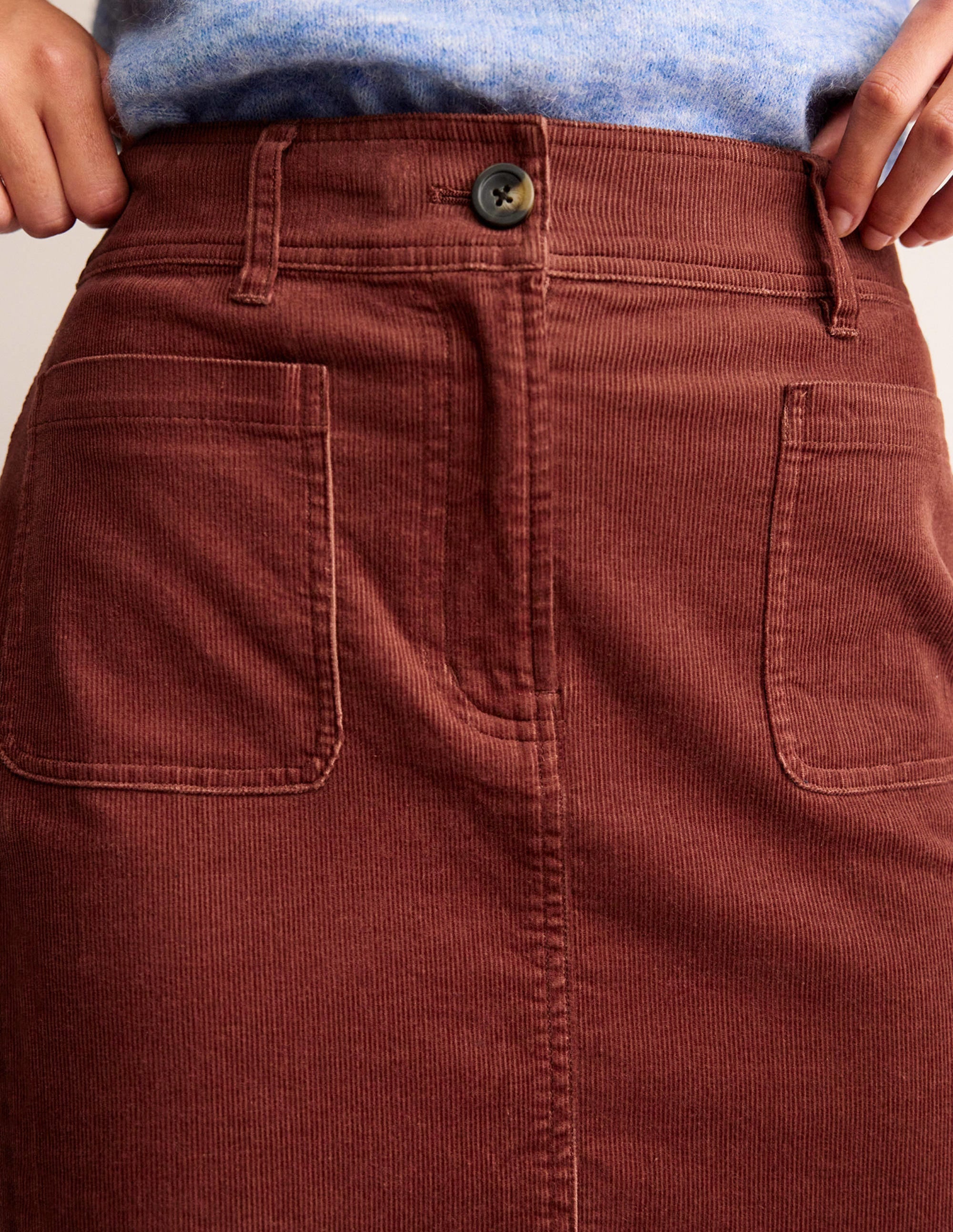 Estella Cord Skirt-Red Oak - Image 2