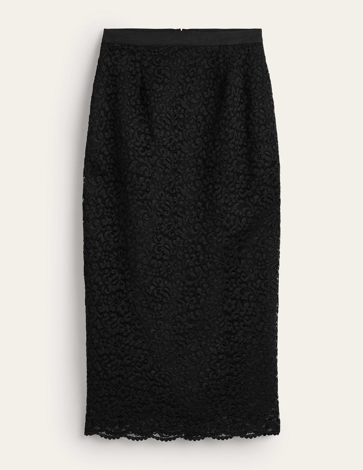 Lace Midi Skirt-Black-6