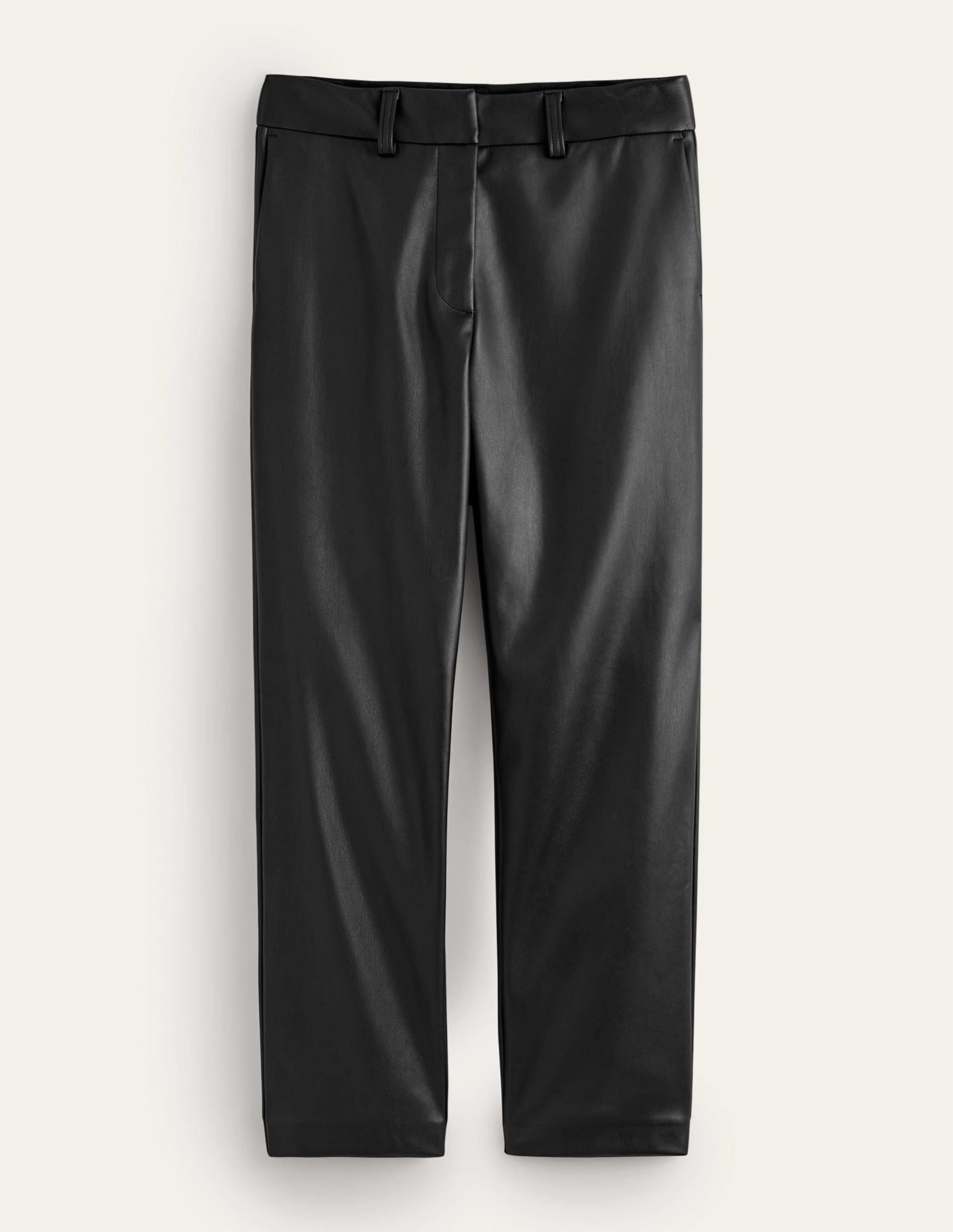 Tapered Faux-Leather Trousers-Black - Image 5
