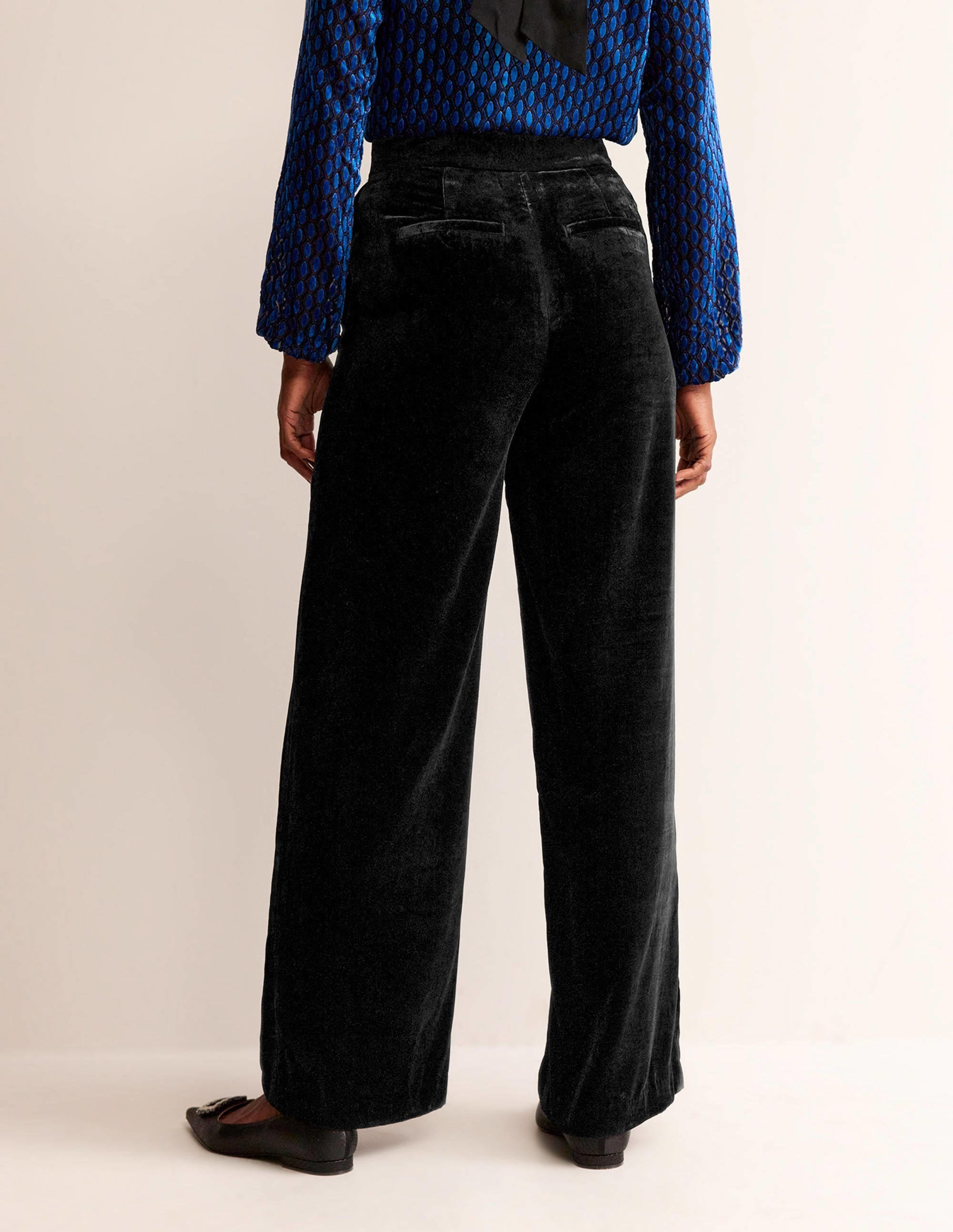 Westbourne Velvet Trousers-Black - Image 3