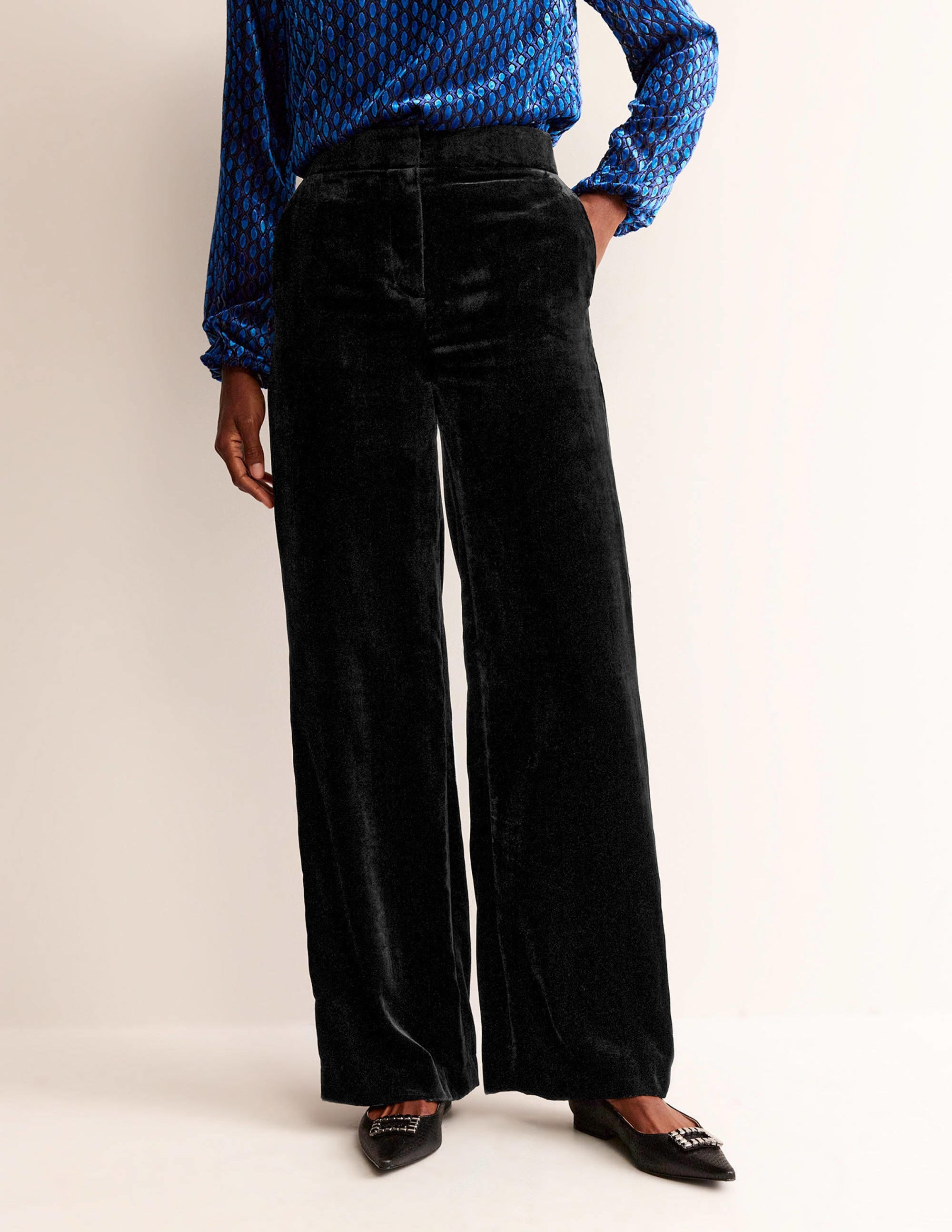 Westbourne Velvet Trousers-Black - Image 4