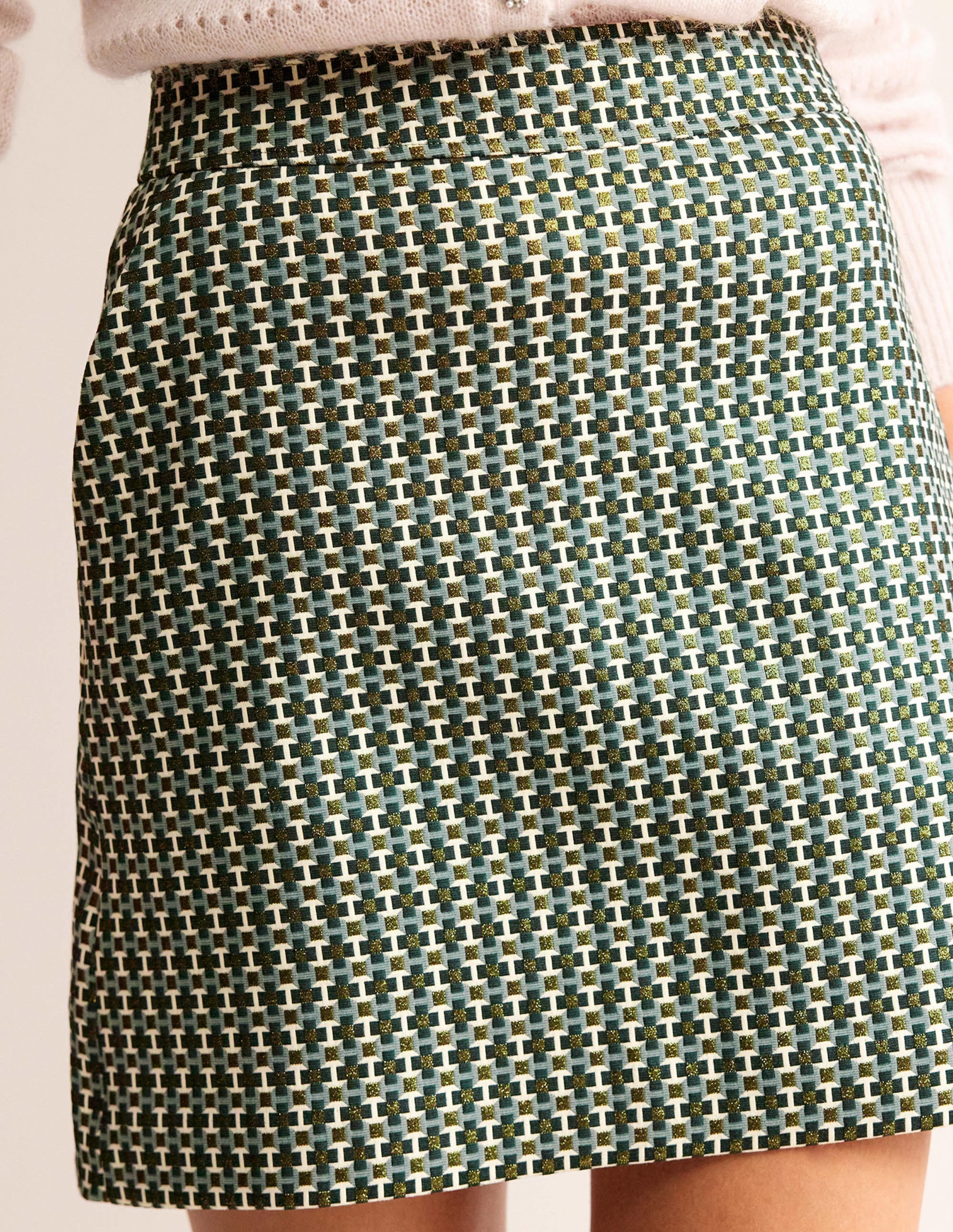 A-Line Jacquard Mini Skirt-Jacquard - Image 2