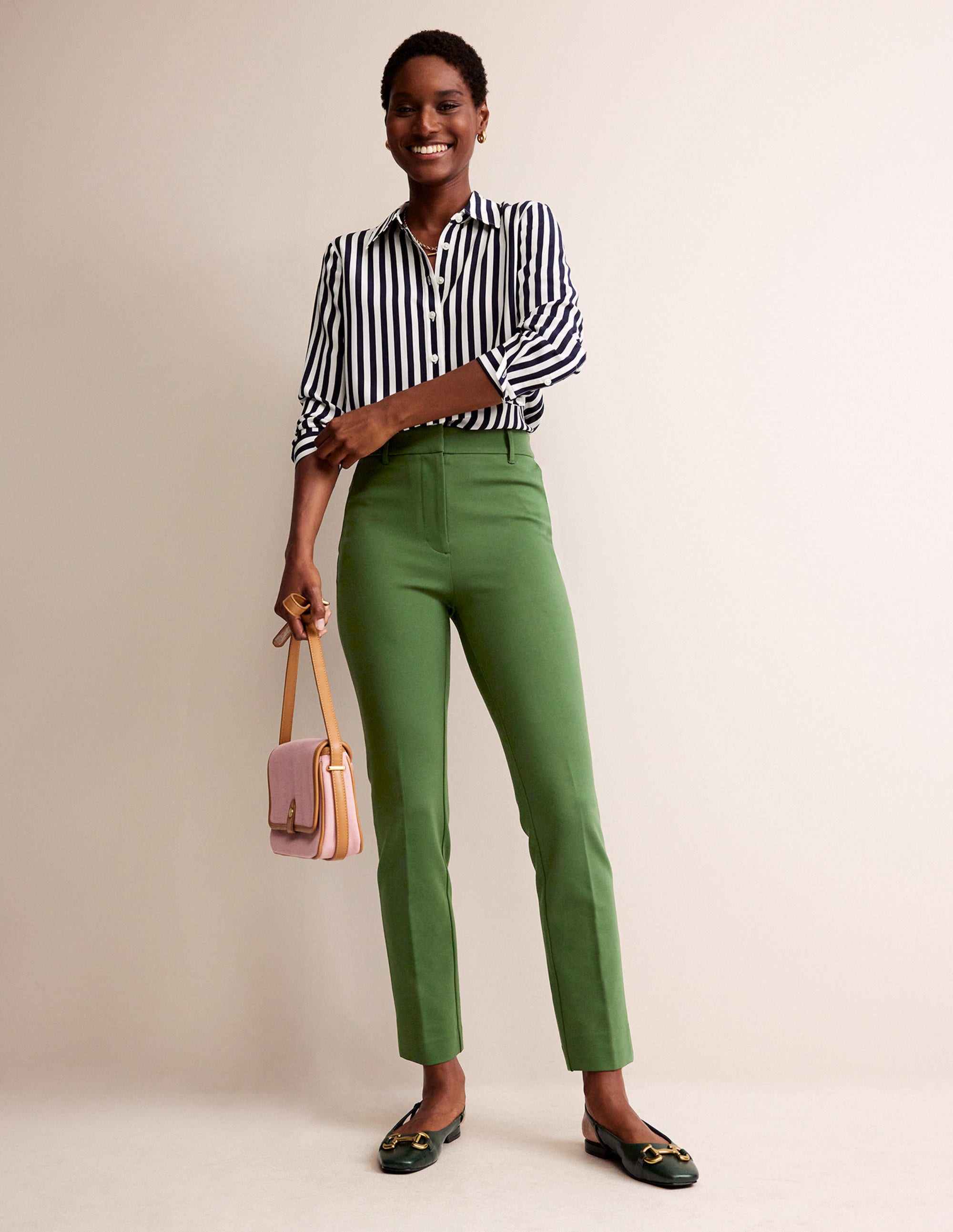 Highgate Ponte Trousers-Winter Green - Image 1