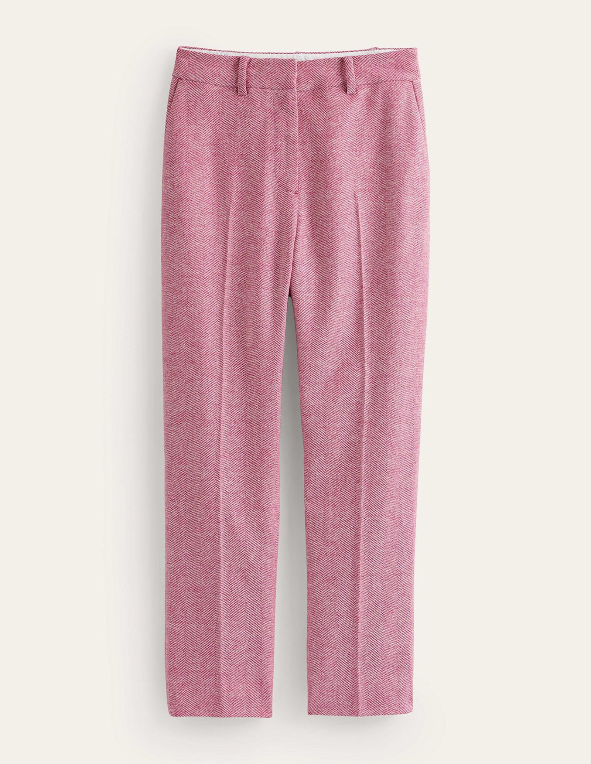 Kew Wool Trousers-Pink Herringbone-6