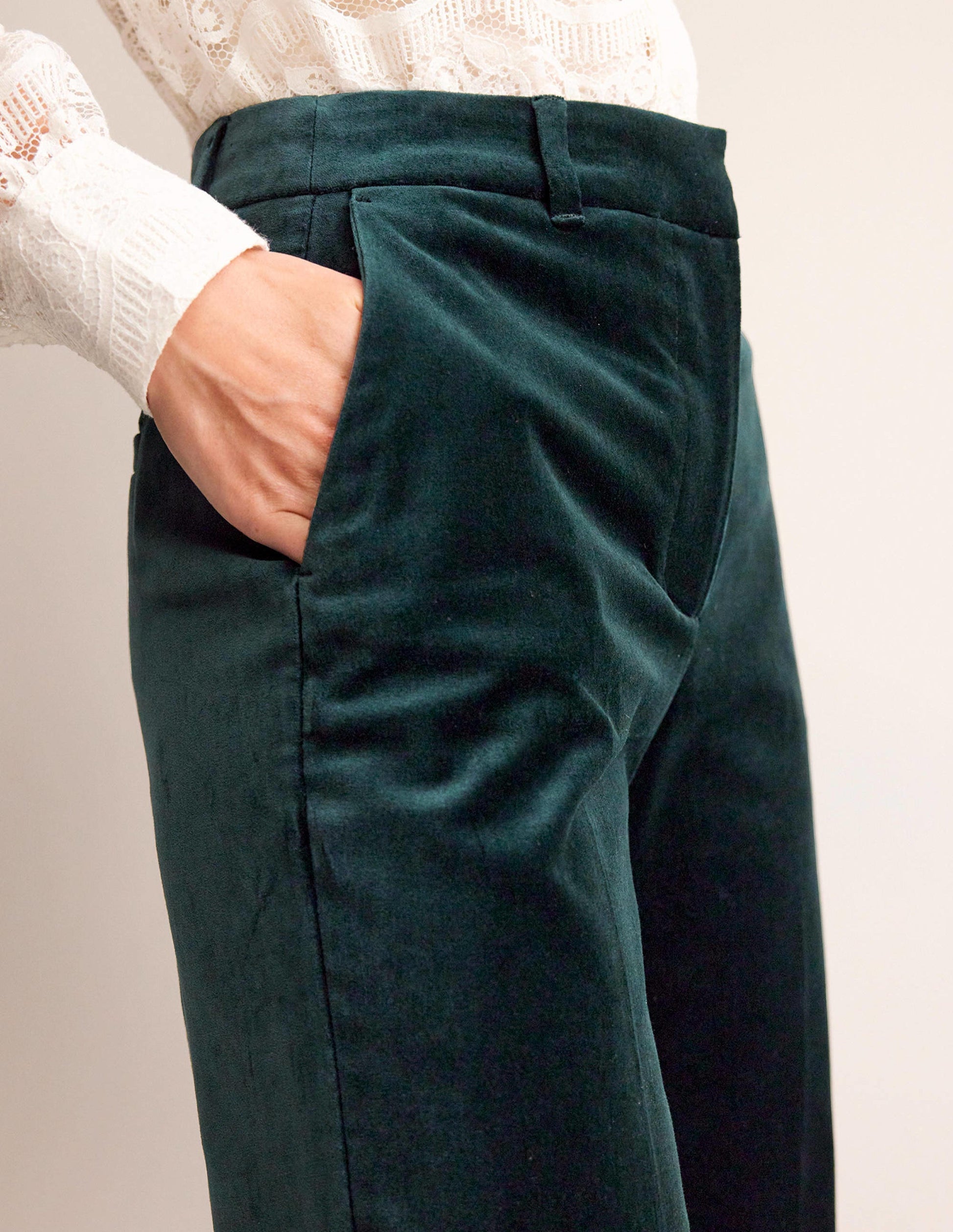 Kew Velvet Trousers-Trekking Green-2
