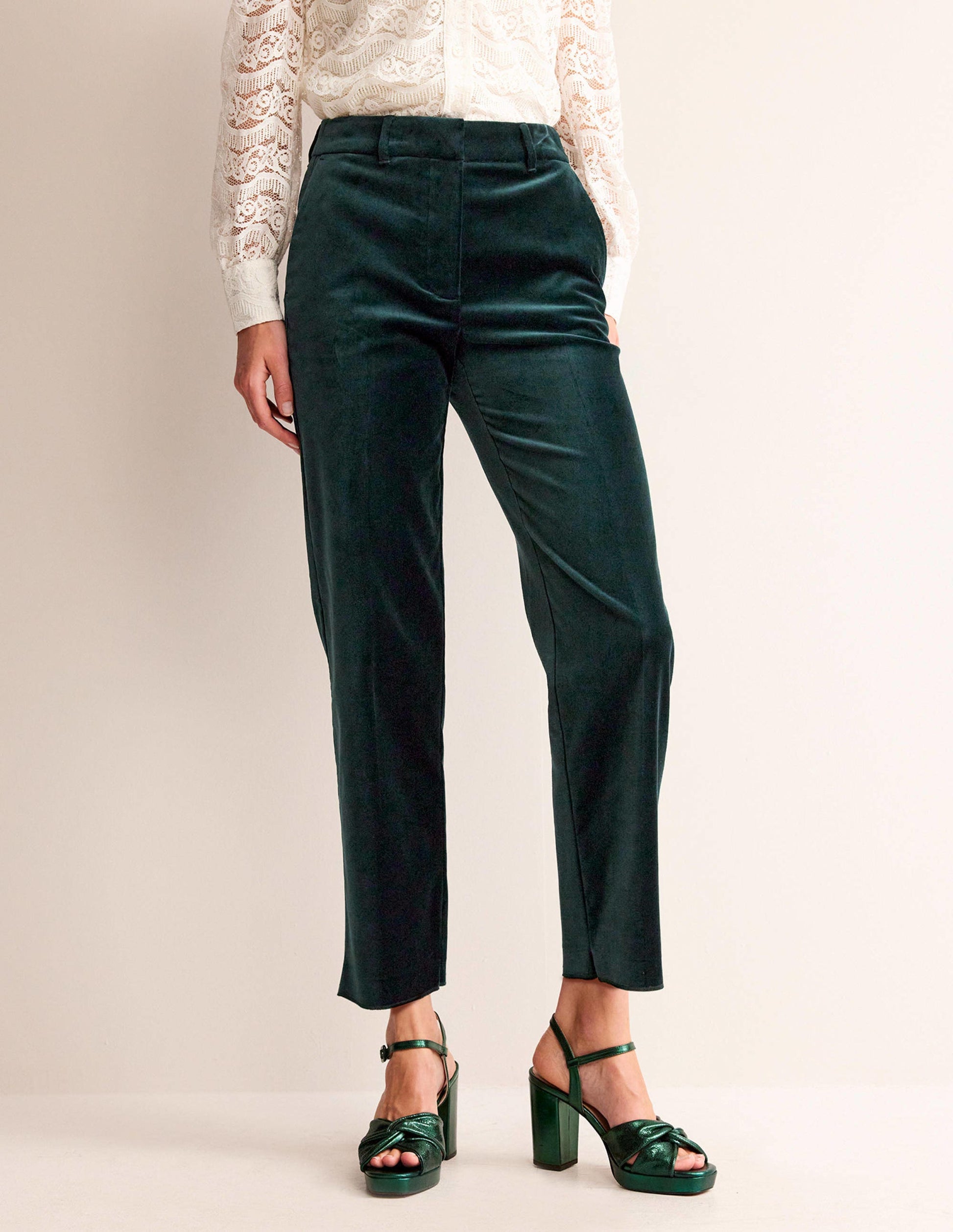 Kew Velvet Trousers-Trekking Green-4