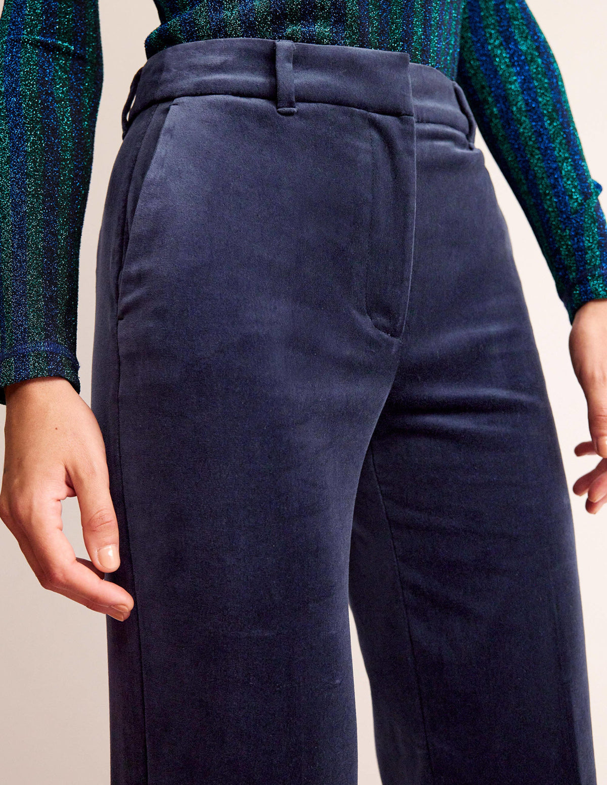 Kew Velvet Trousers-Navy - Image 2