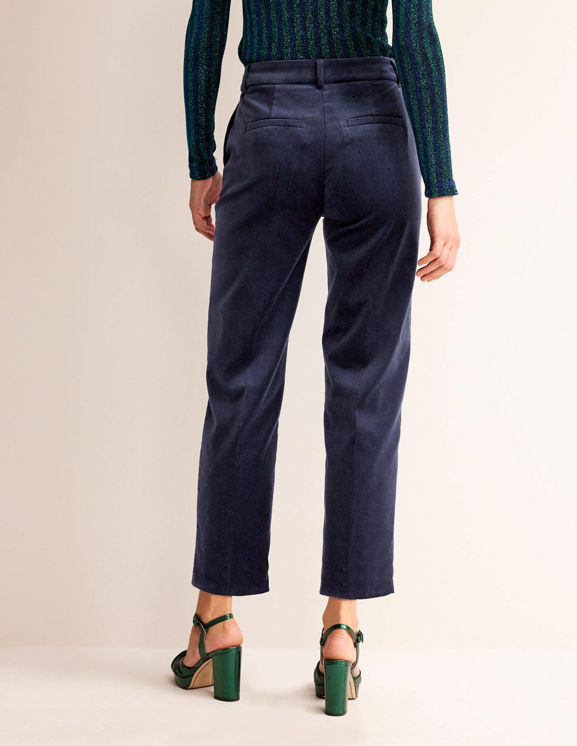 Kew Velvet Trousers-Navy - Image 3