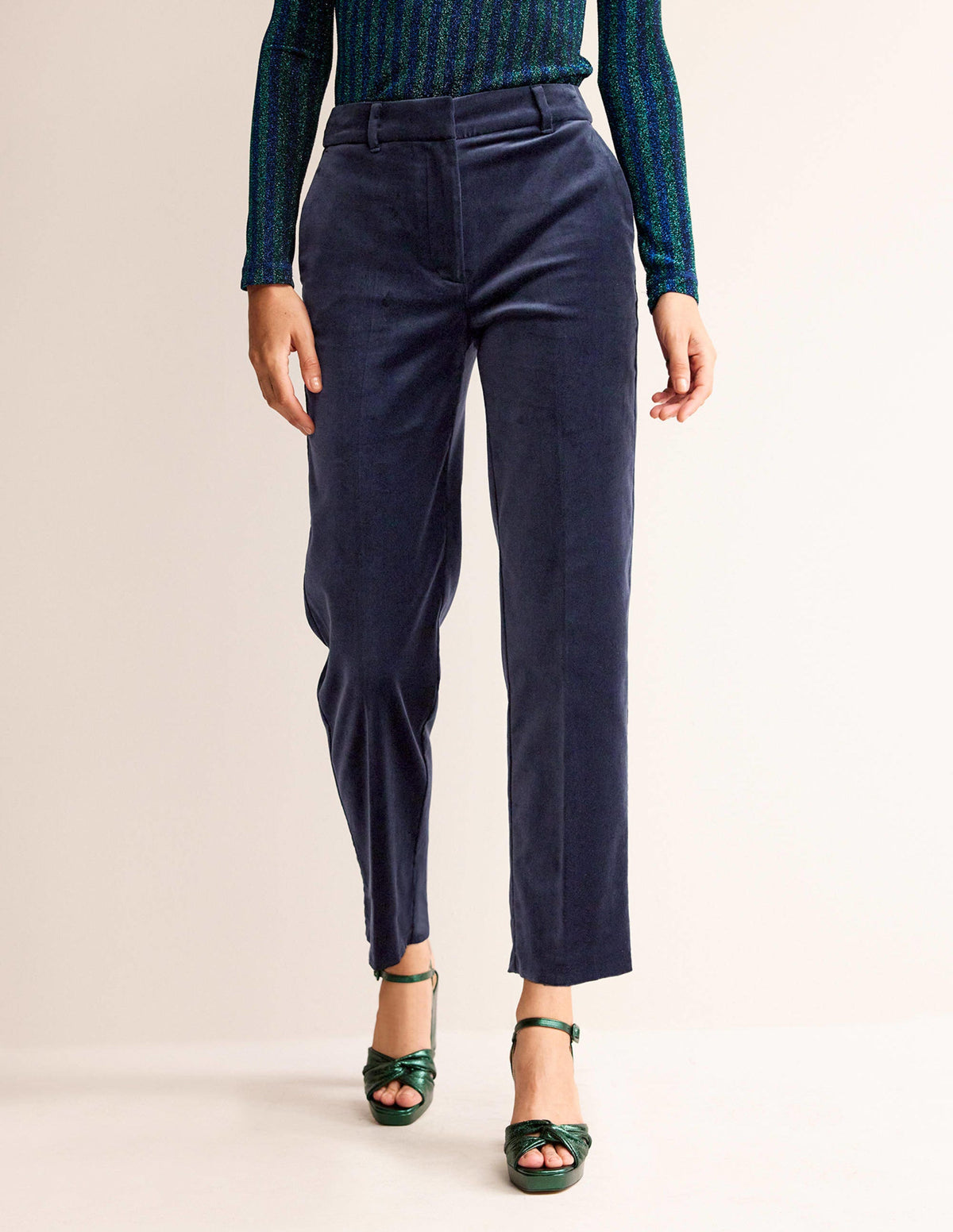 Kew Velvet Trousers-Navy - Image 4