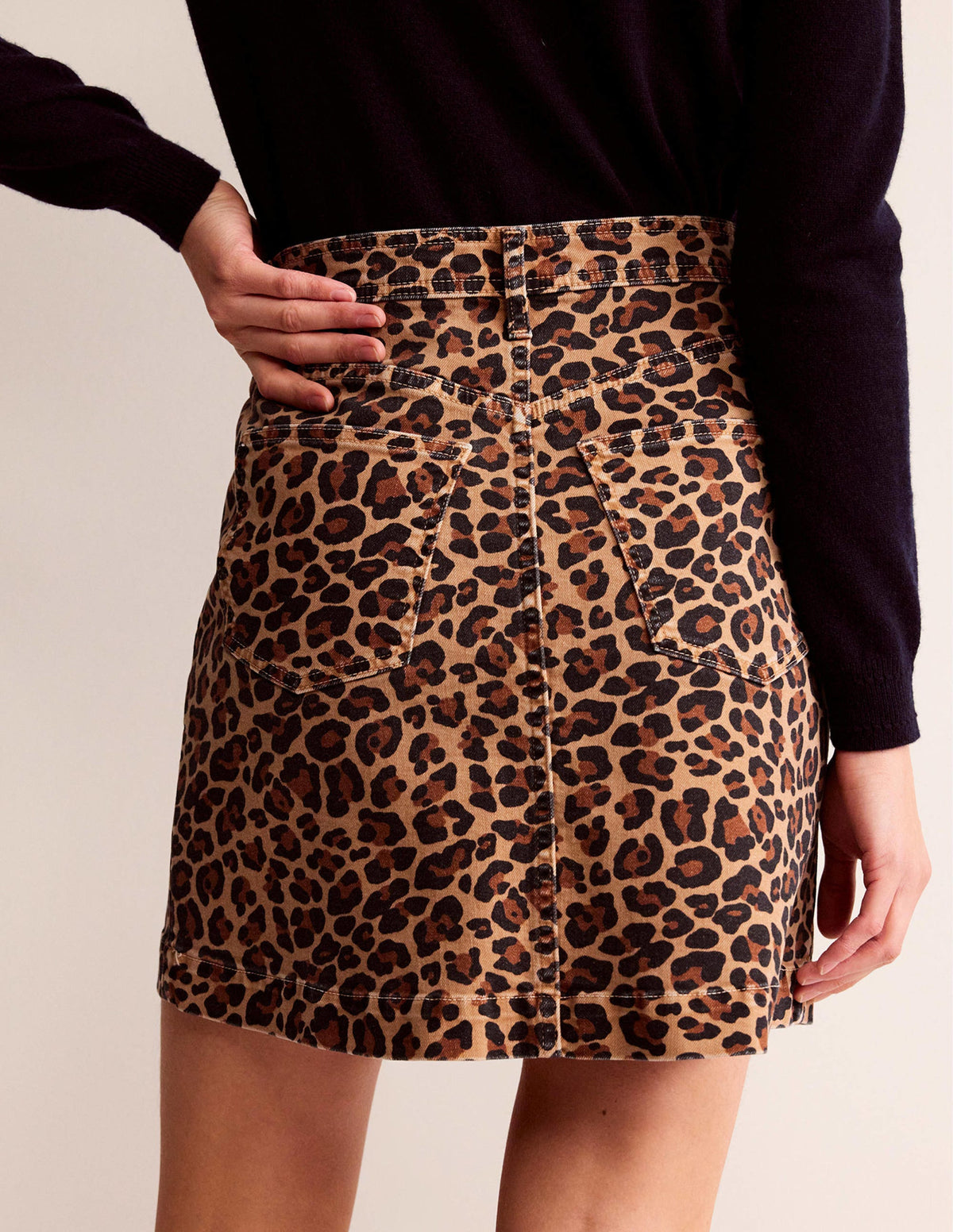 Nell Printed Mini Skirt-Camel, Cheetah Pop - Image 3