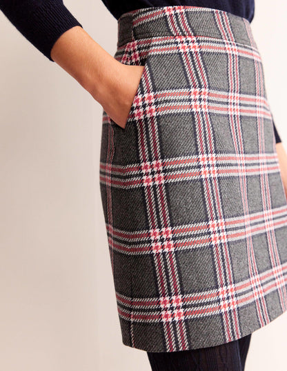 Estella Tweed Mini Skirt-Charcoal Check-2