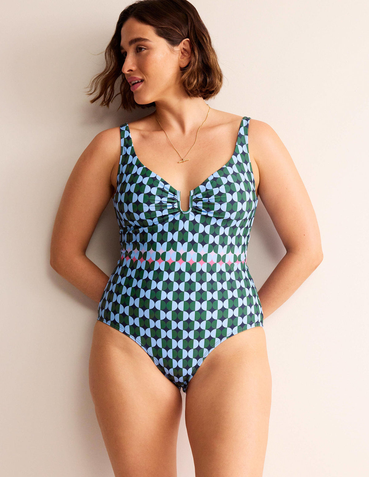 U-Bar Swimsuit-Cornflower, Multi Geo - Image 1