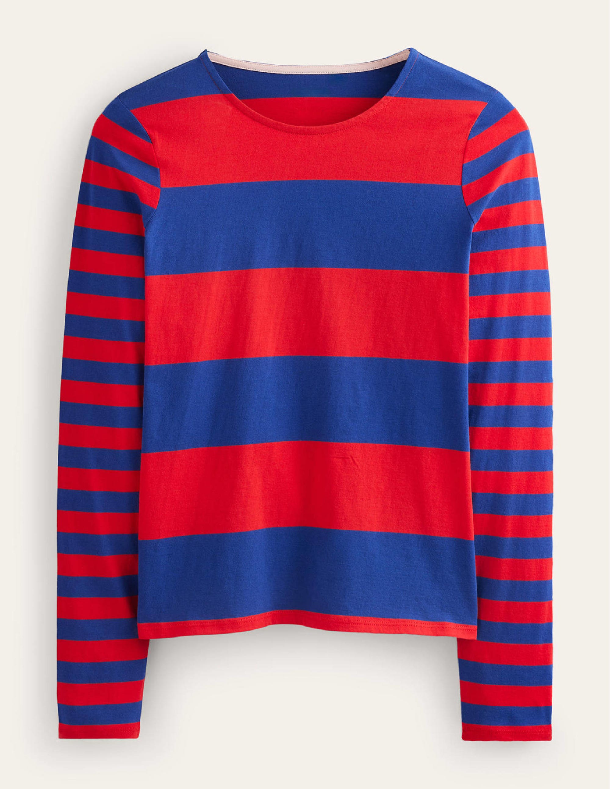 Bea Long Sleeve Breton-Dark Colbalt and Hot Pepper - Image 8
