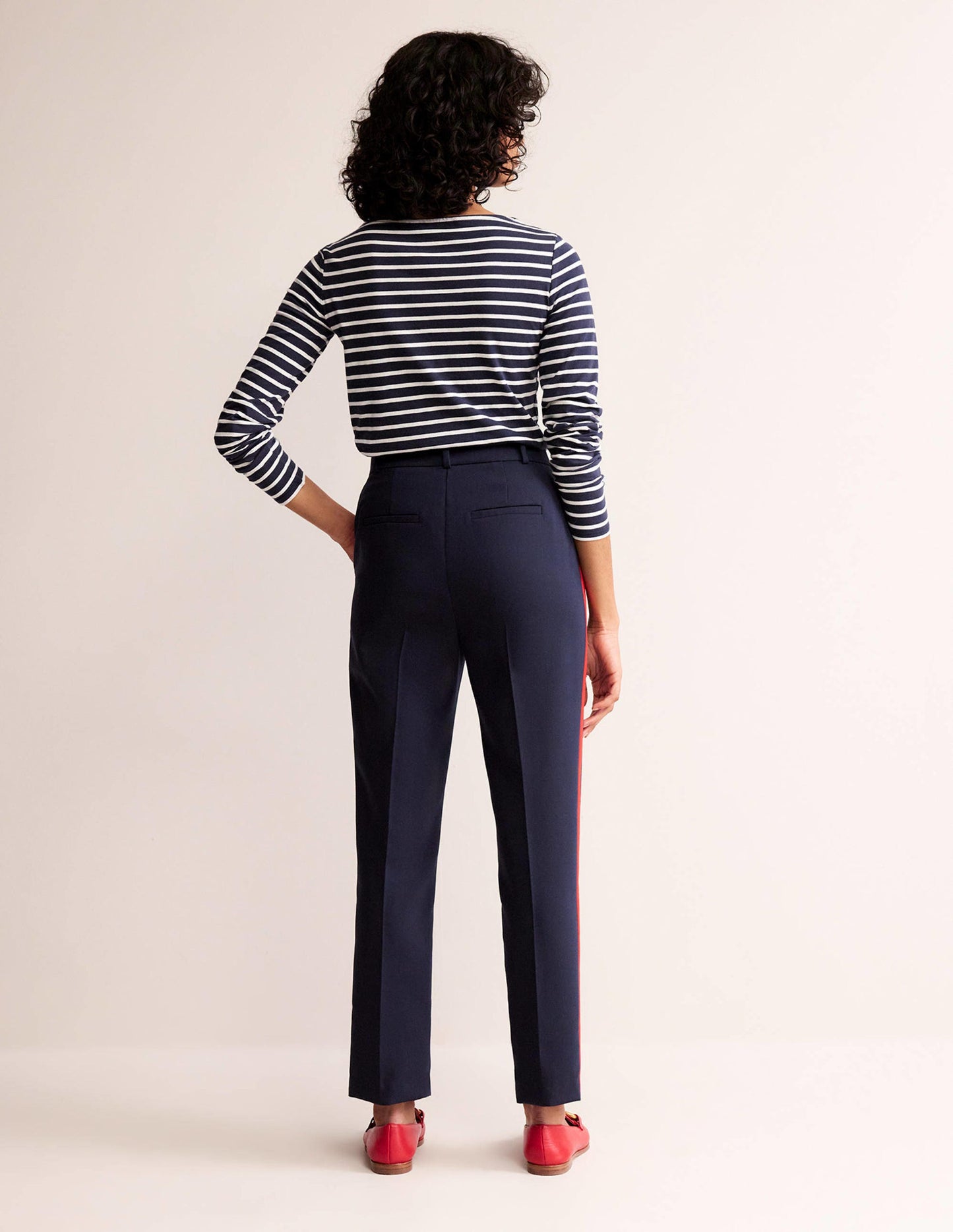 Ella Long Sleeve Breton-Navy, Ivory