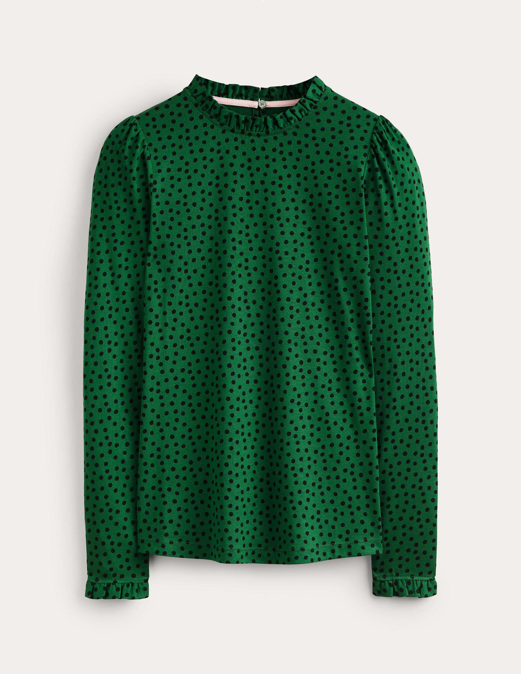 Supersoft Frill Detail Top-Amazon Green, Abstract Dot - Image 4