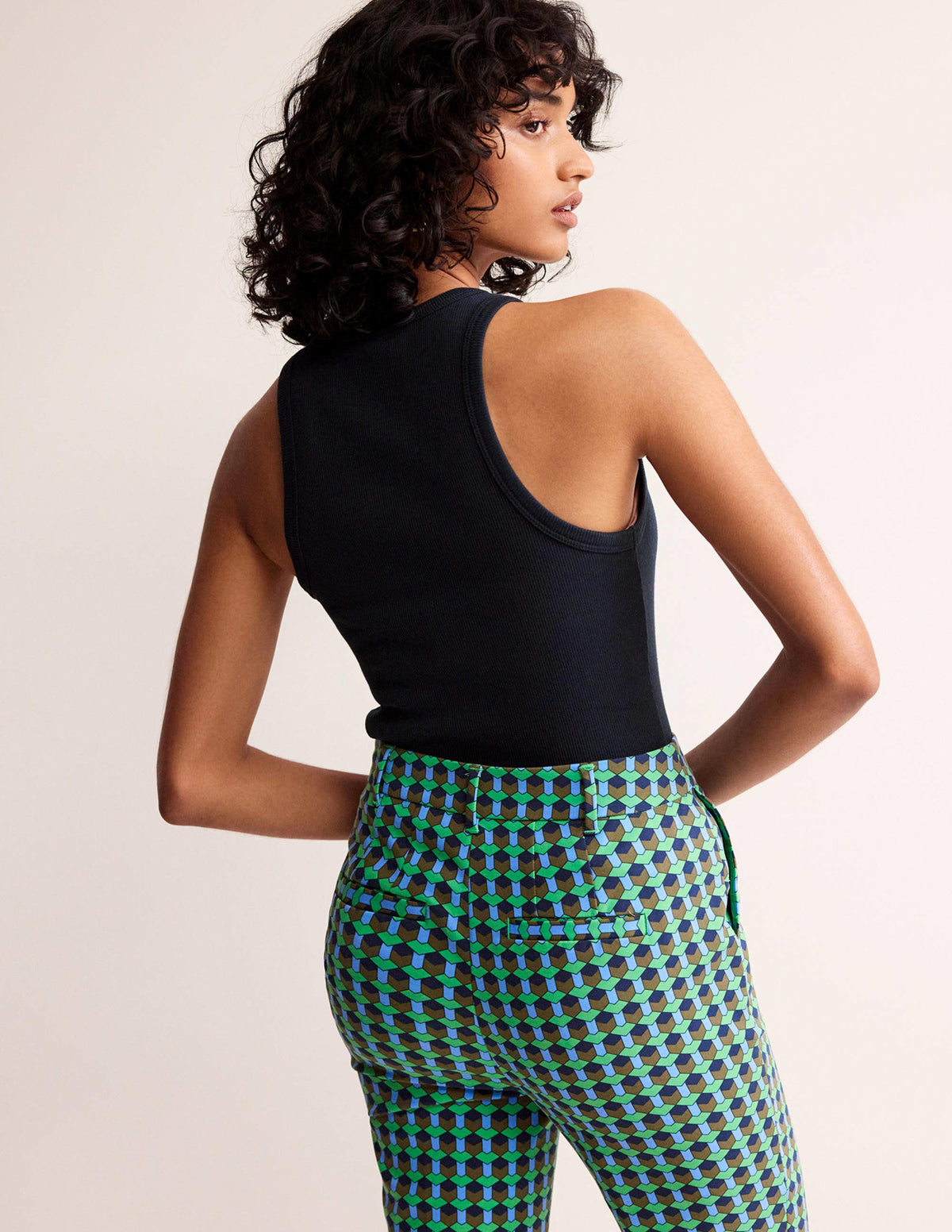 Cotton Ribbed Vest-Navy - Image 4