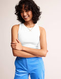 Cotton Ribbed Vest-White