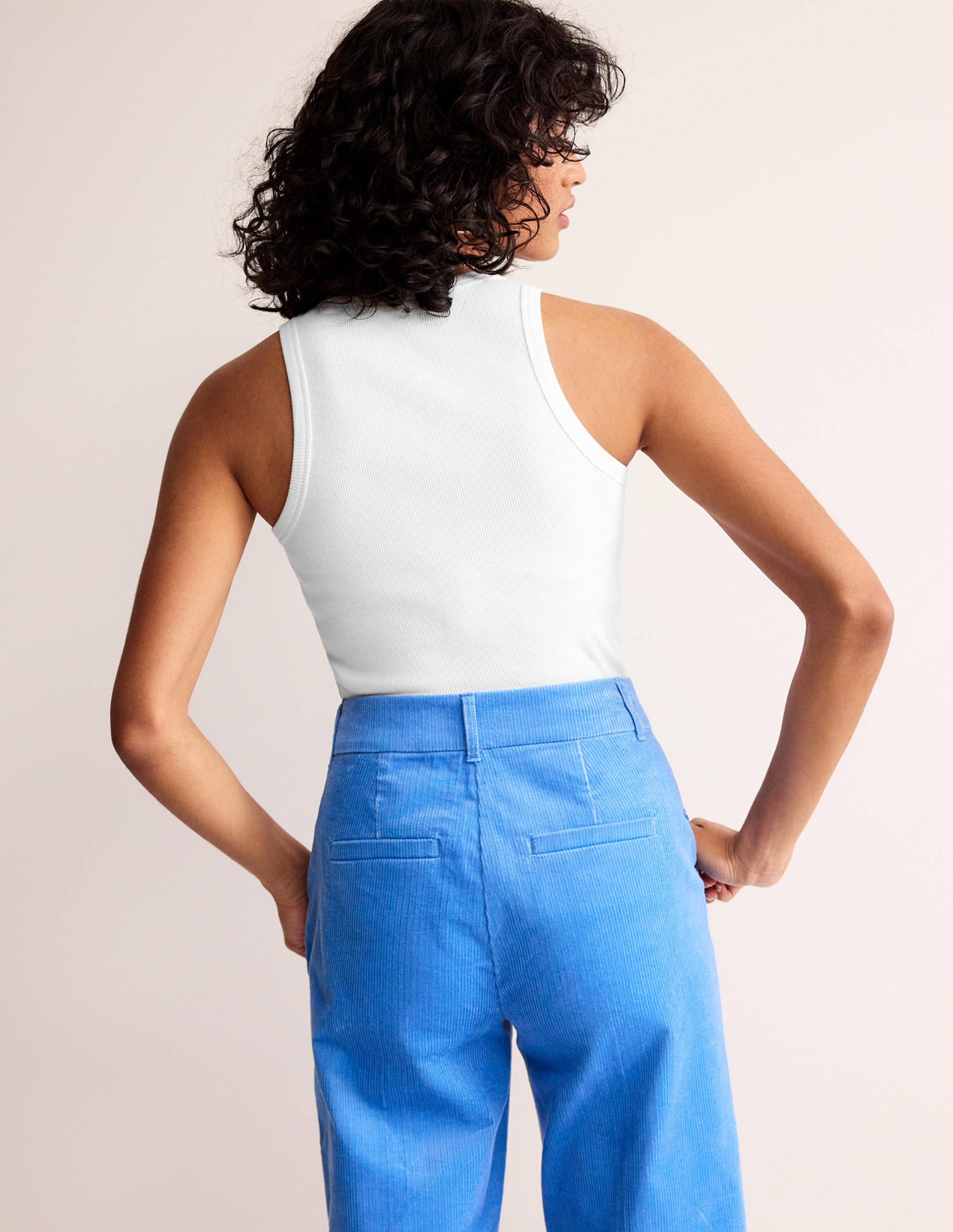 Cotton Ribbed Vest-White - Image 3