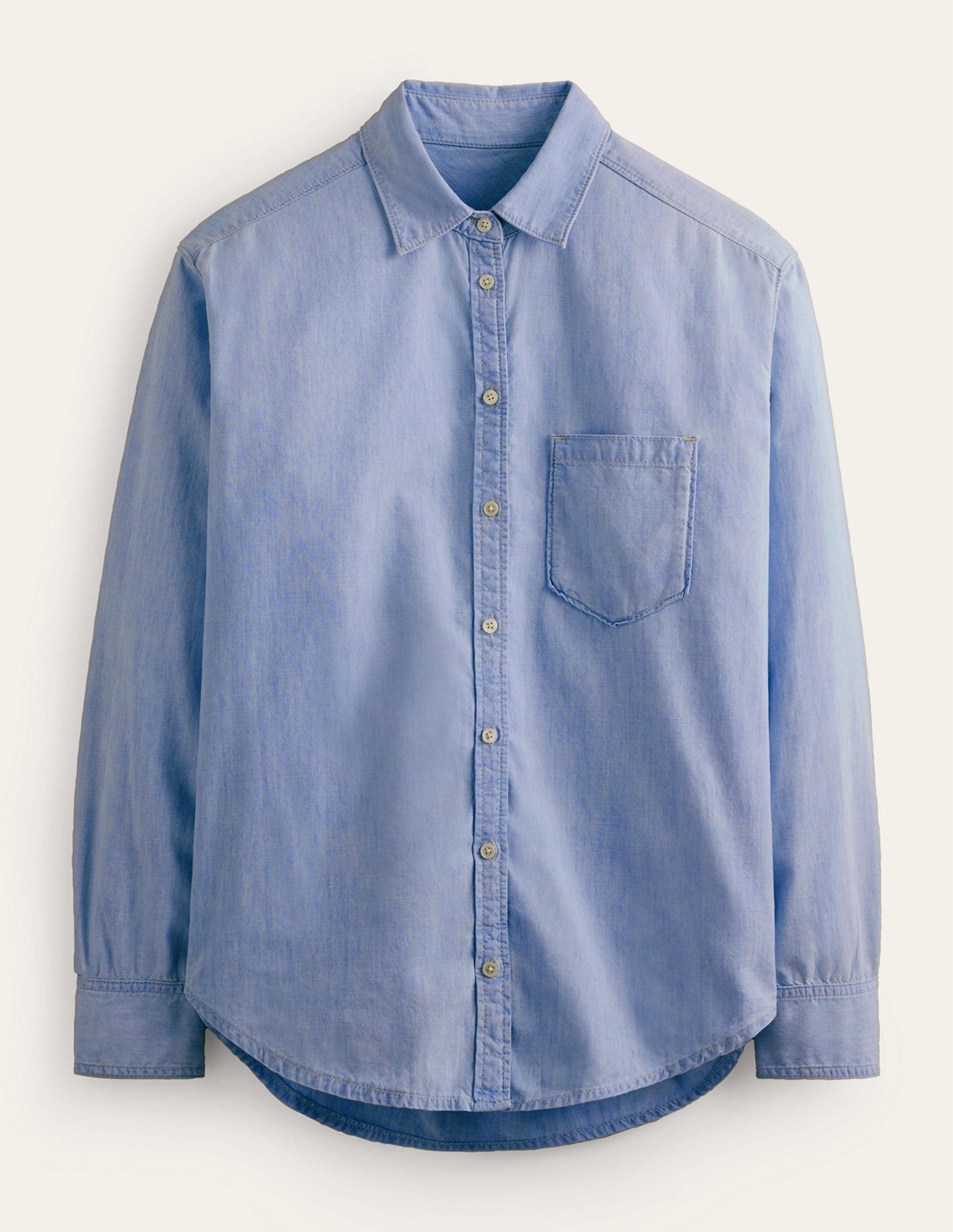 Relaxed Chambray Shirt-Light Denim-5