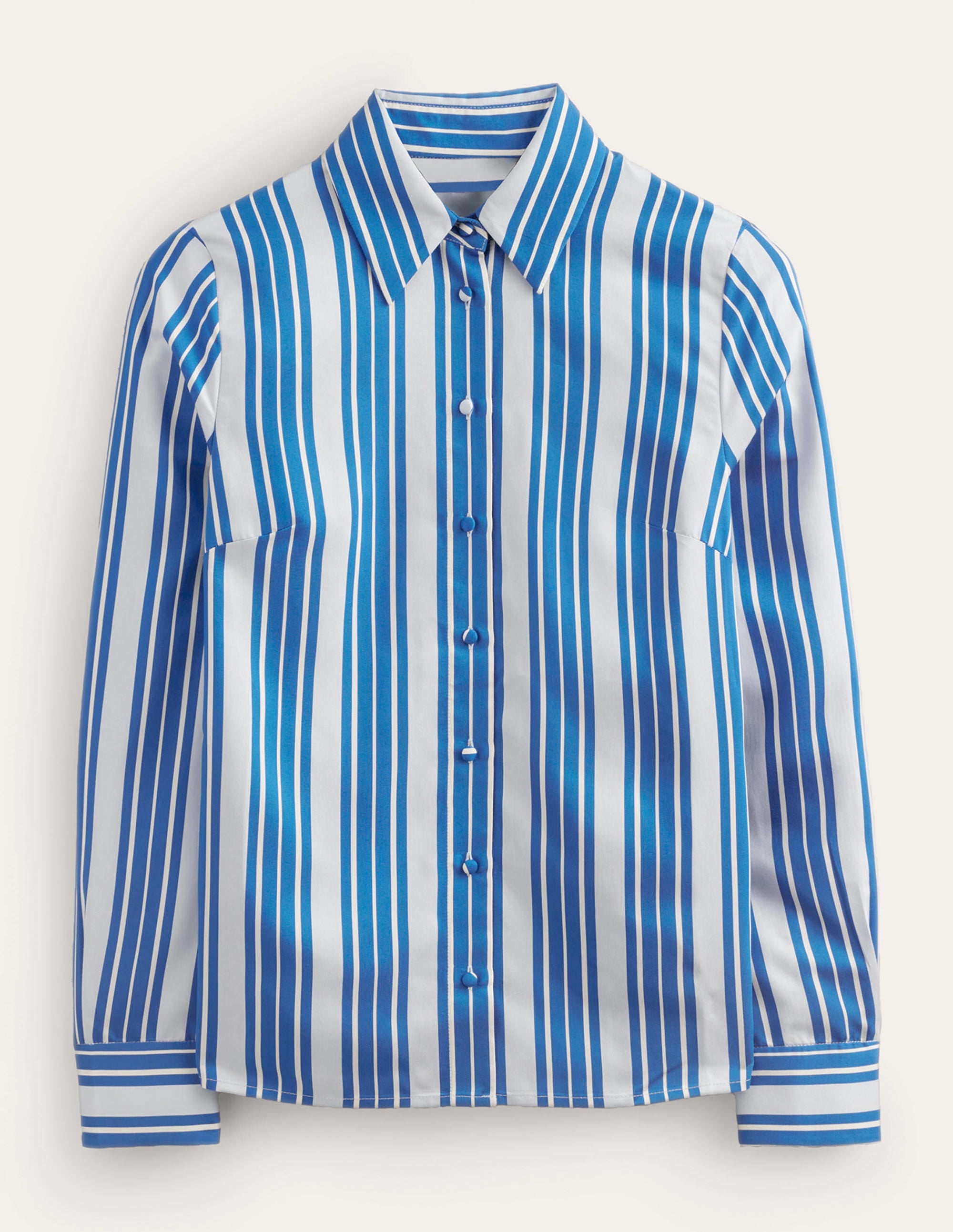 Straight-Fit Woven Shirt-Blue Stripe - Image 6