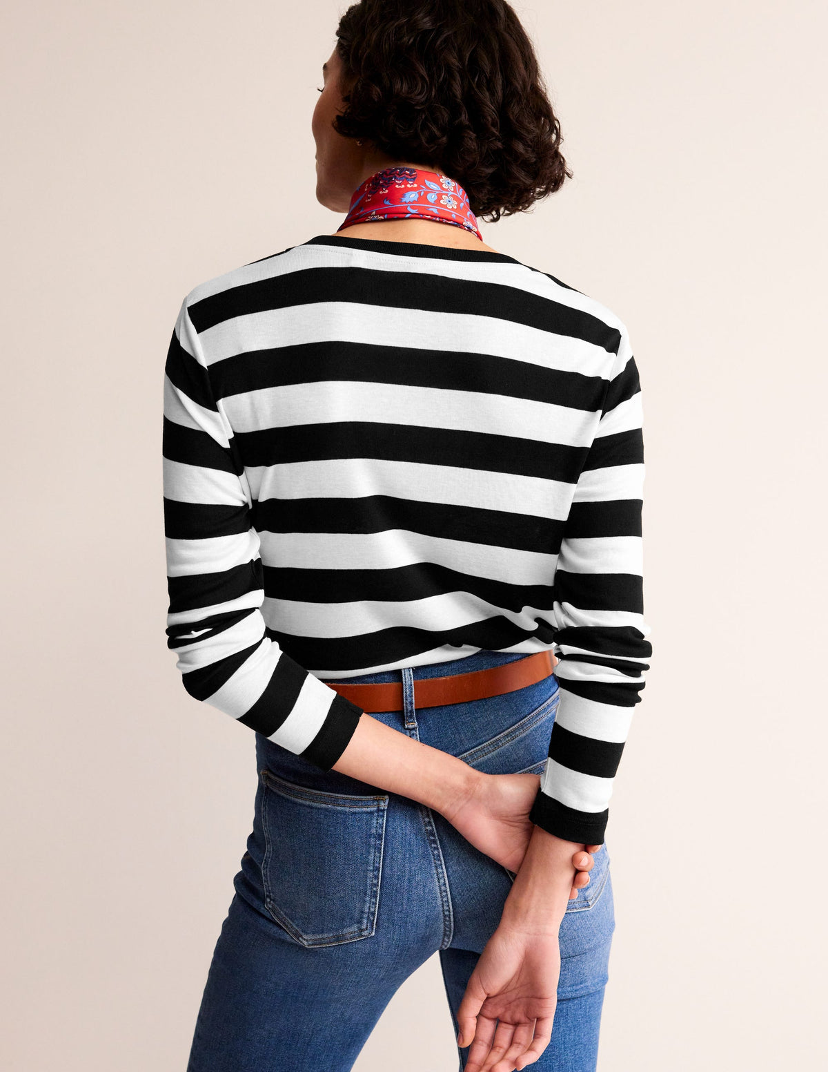 Tamsin Long Sleeve Top-Black, Ivory - Image 3