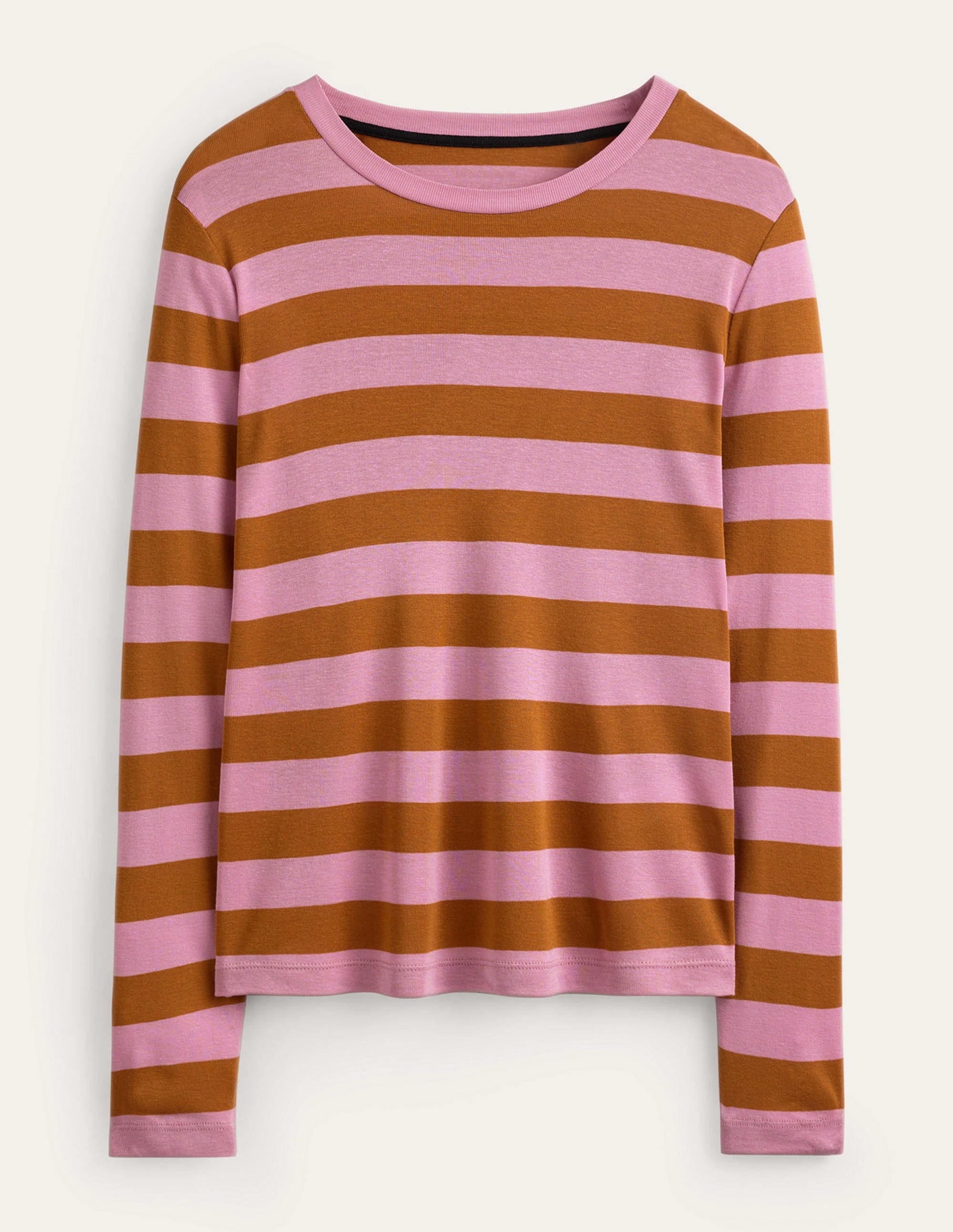 Tamsin Long Sleeve Top-Pink, Camel - Image 5