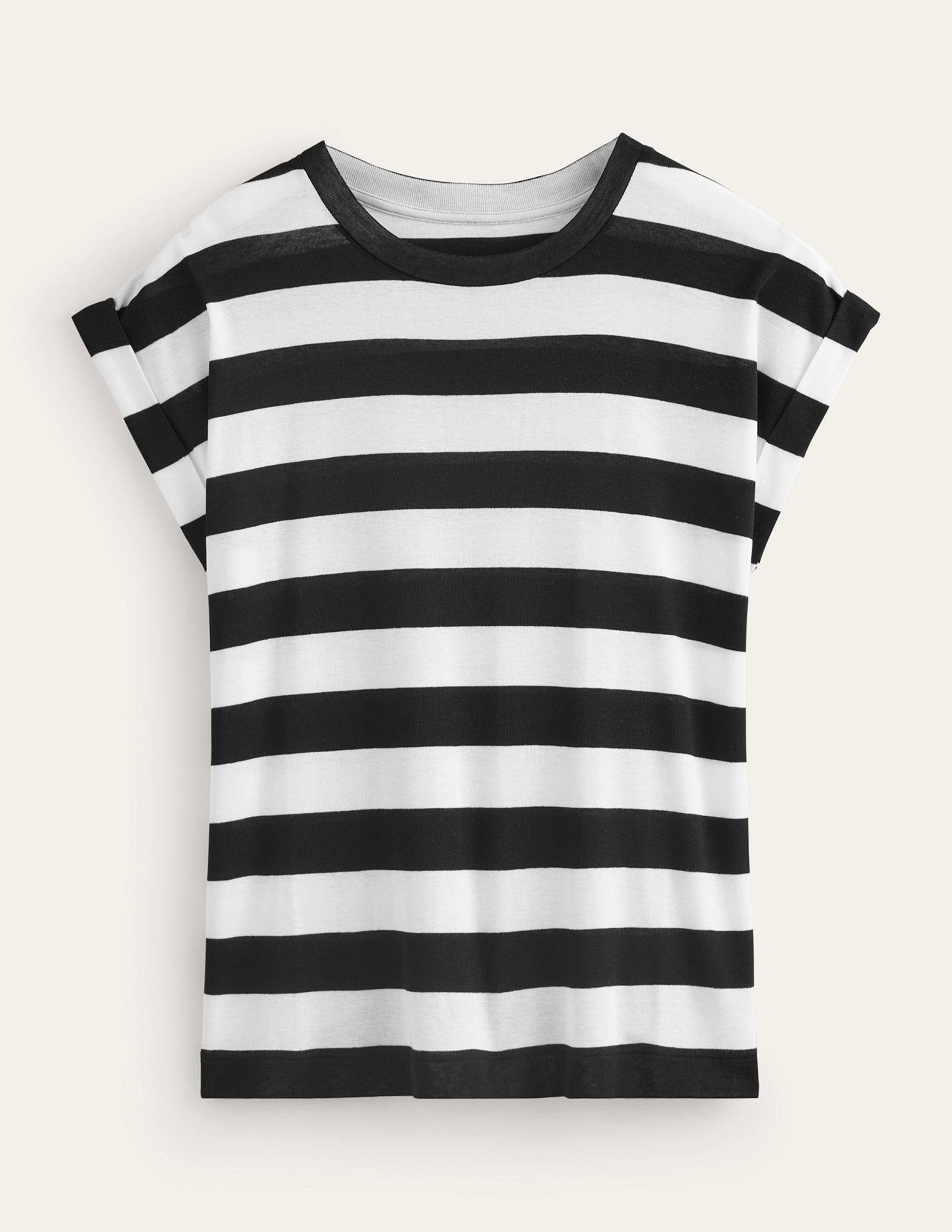 Tamsin Short Sleeve Top-Black, Ivory-5