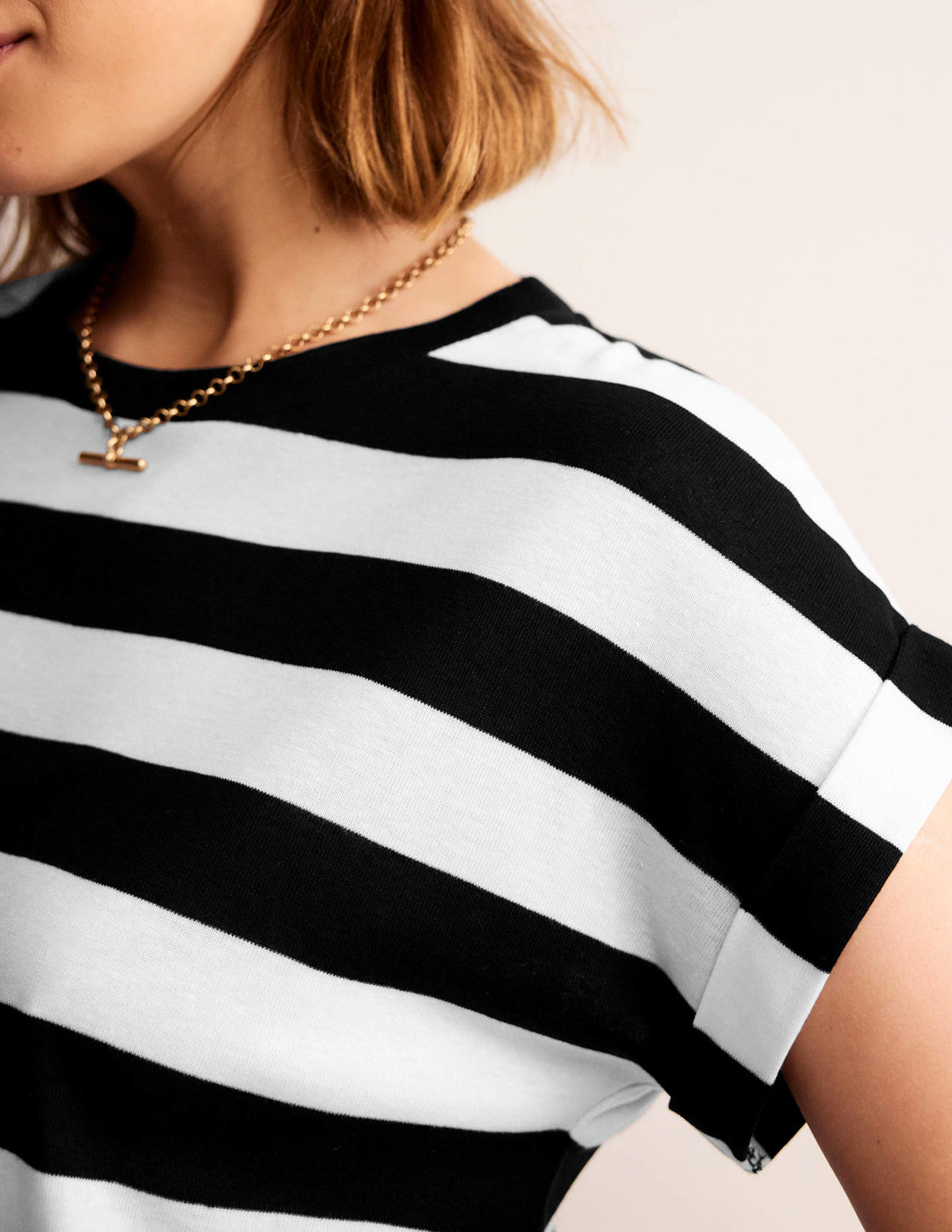 Tamsin Short Sleeve Top-Black, Ivory-2
