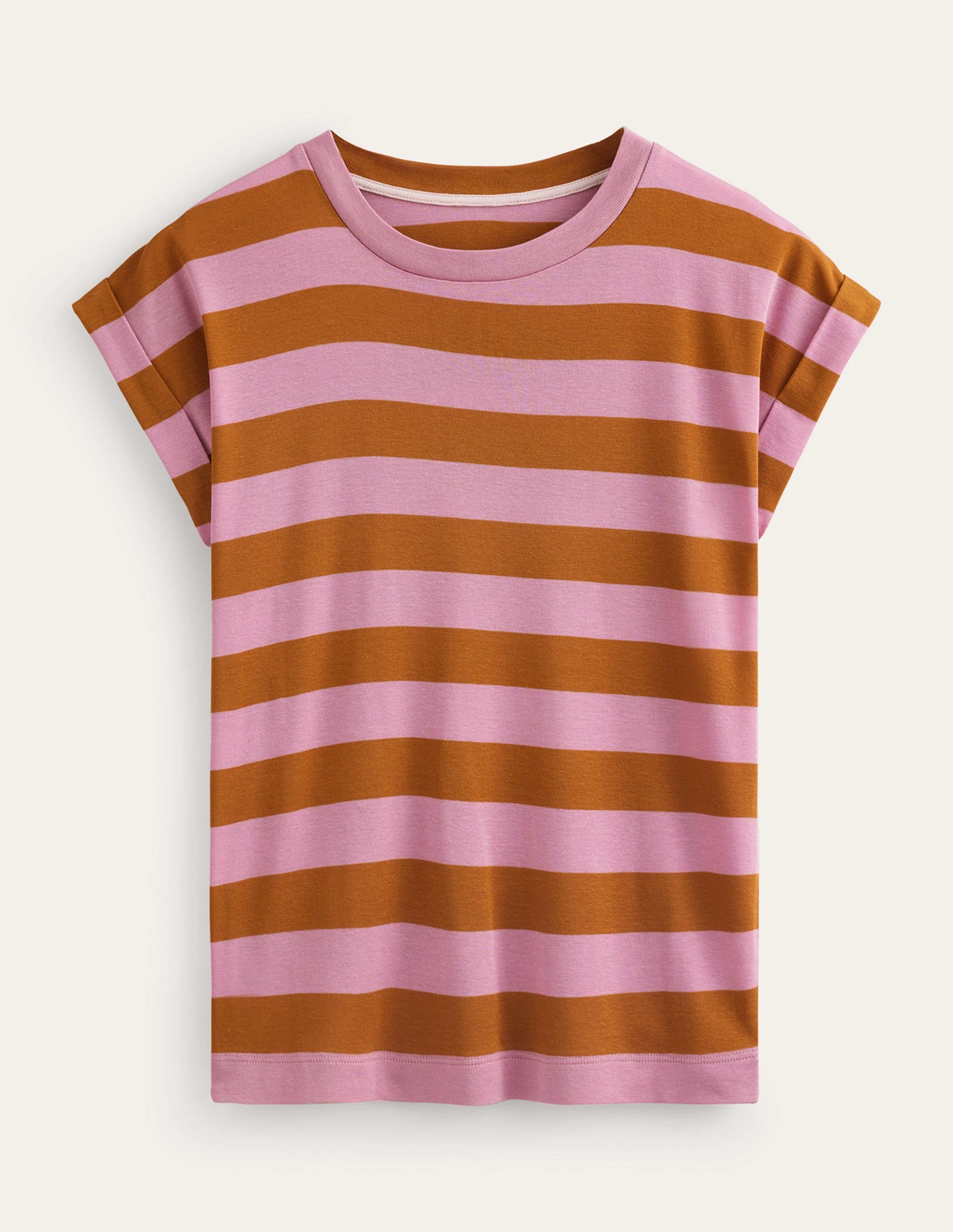 Tamsin Short Sleeve Top-Pink, Camel - Image 5