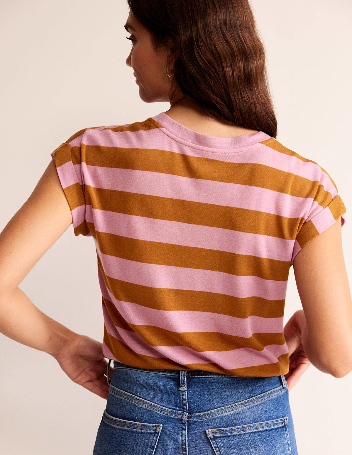 Tamsin Short Sleeve Top-Pink, Camel-3