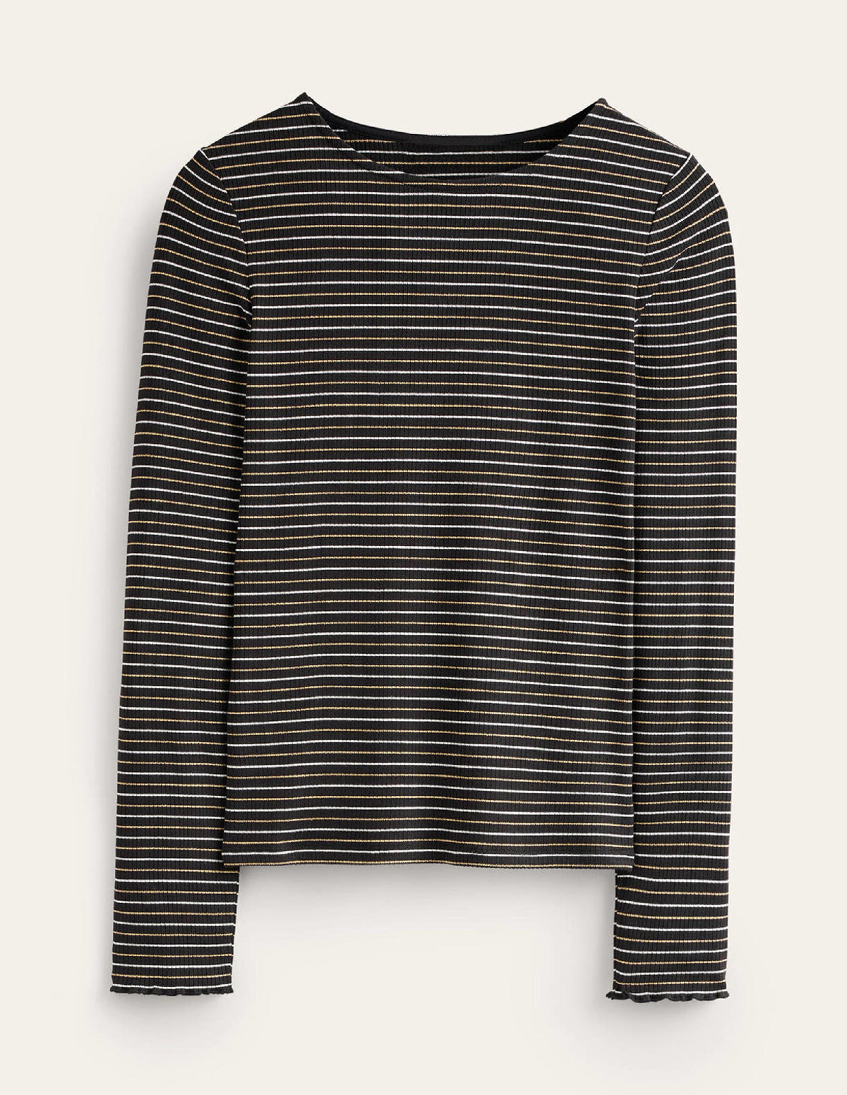 Long Sleeve Metallic Top-Black Stripe-5