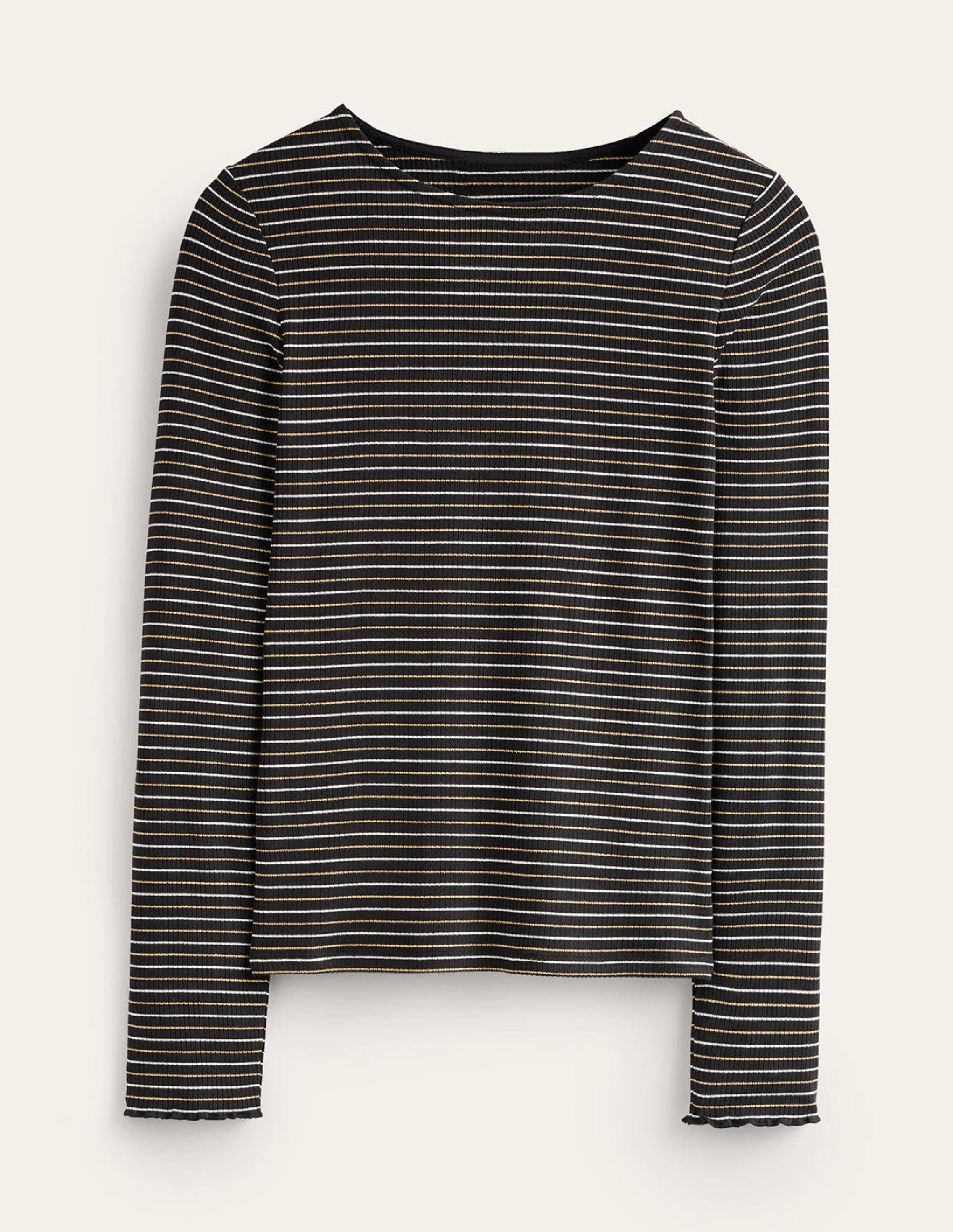 Long Sleeve Metallic Top-Black Stripe - Image 5