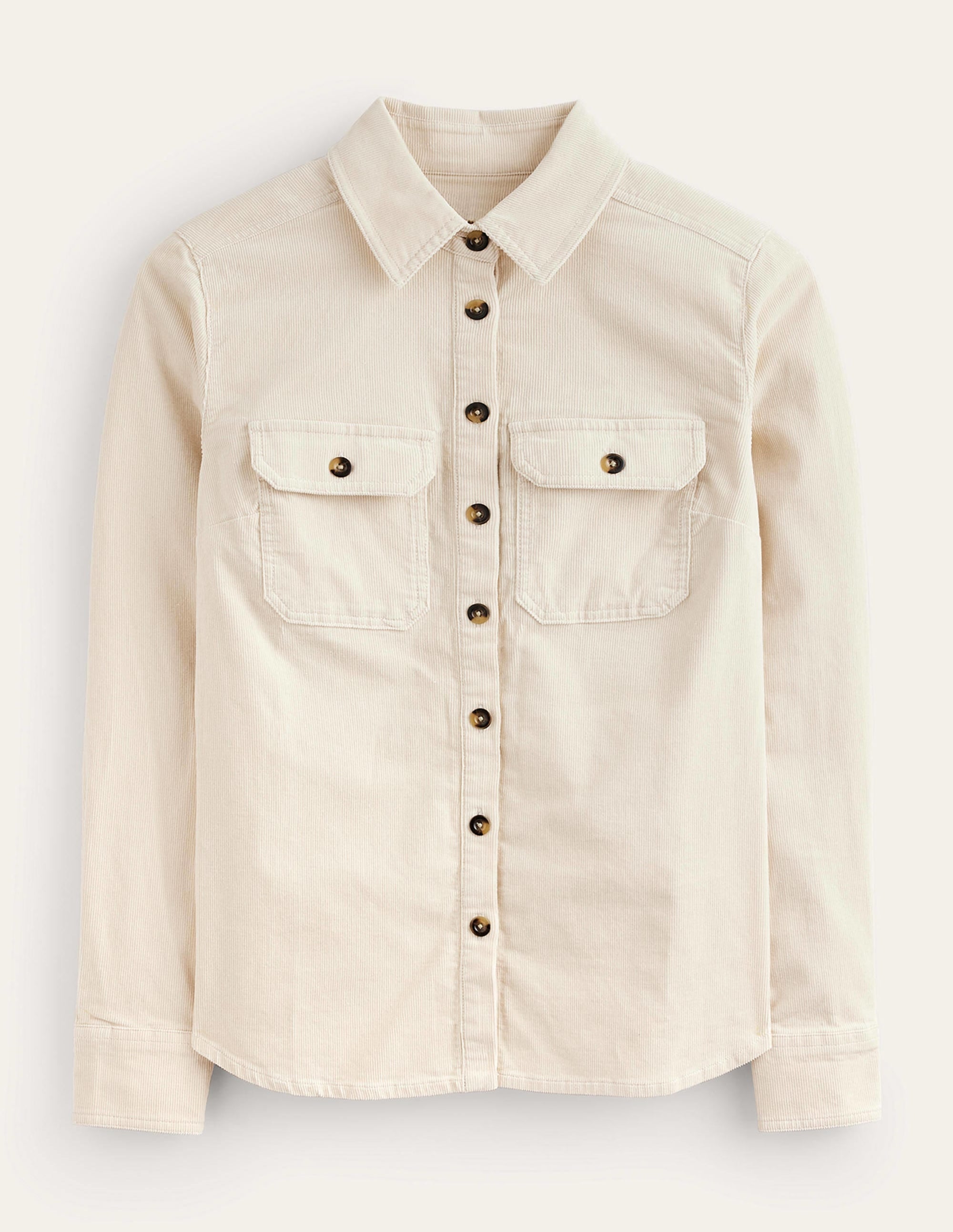 Straight-Fit Corduroy Shirt-Vanilla - Image 6