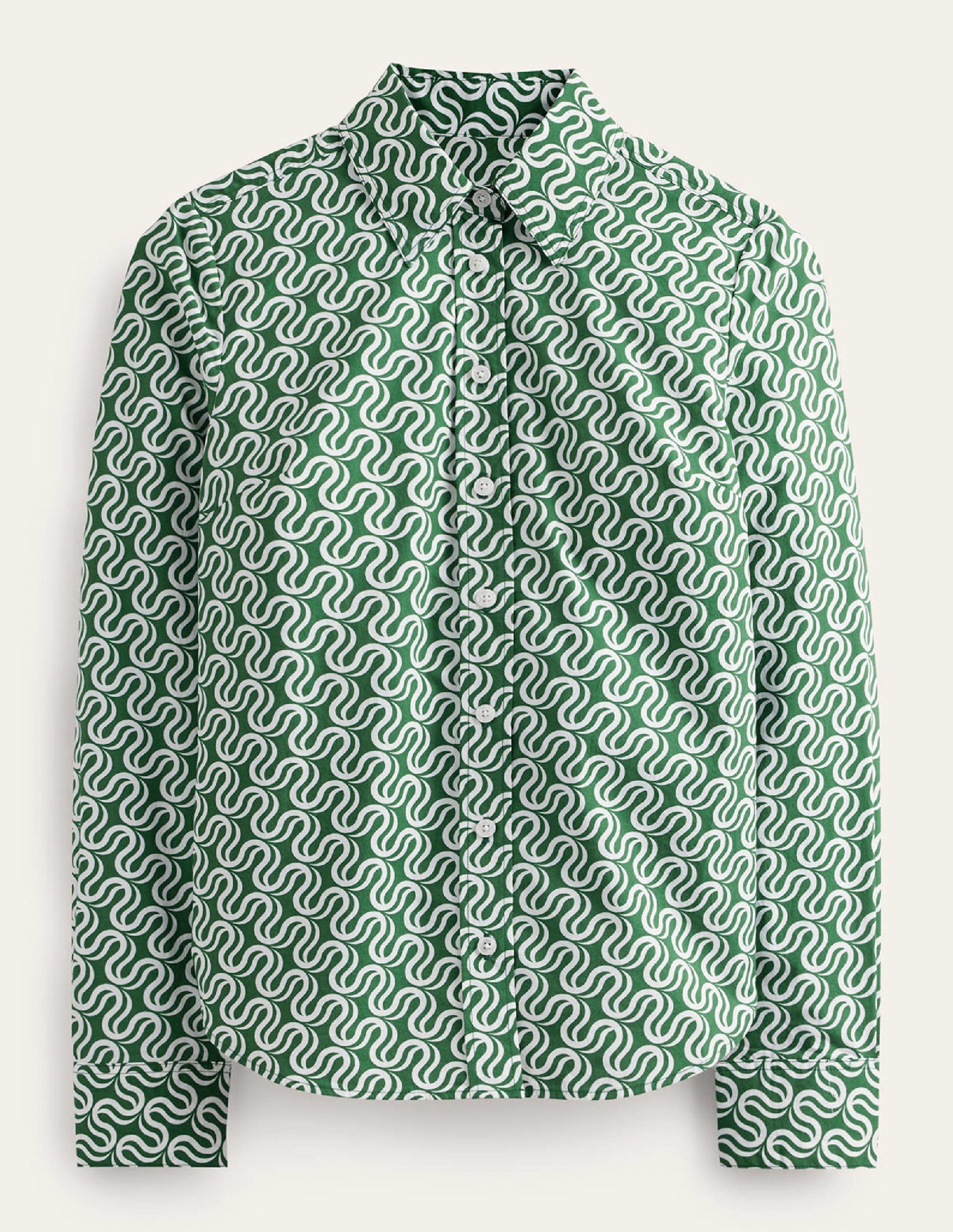 Sienna Cotton Shirt-Amazon Green, Ribbon Wave-6