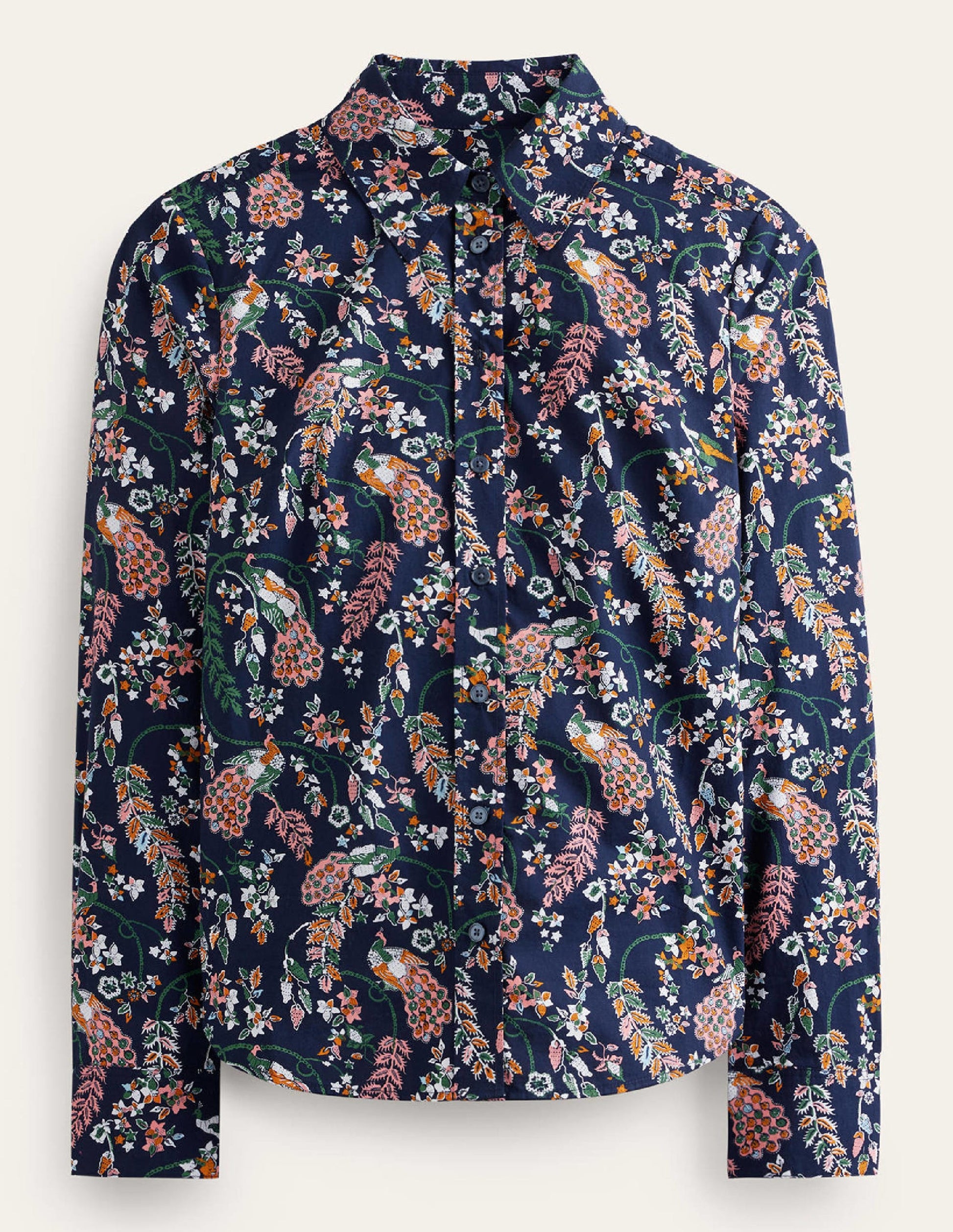 Sienna Cotton Shirt-French Navy, Peacock-6