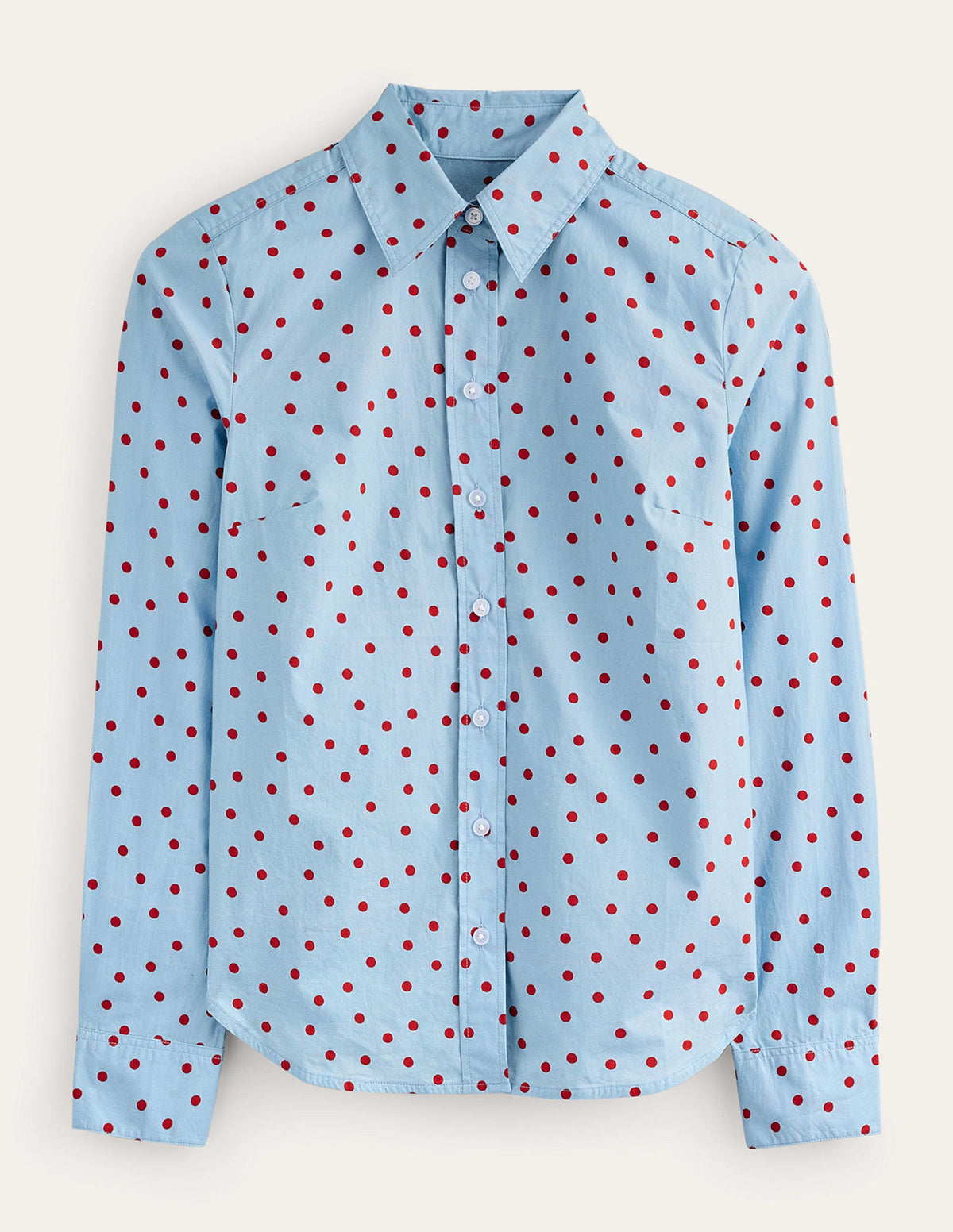 Sienna Cotton Shirt-Heron Blue, Spaced Dot-6