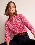 Sienna Cotton Shirt-Raspberry, Blossomy