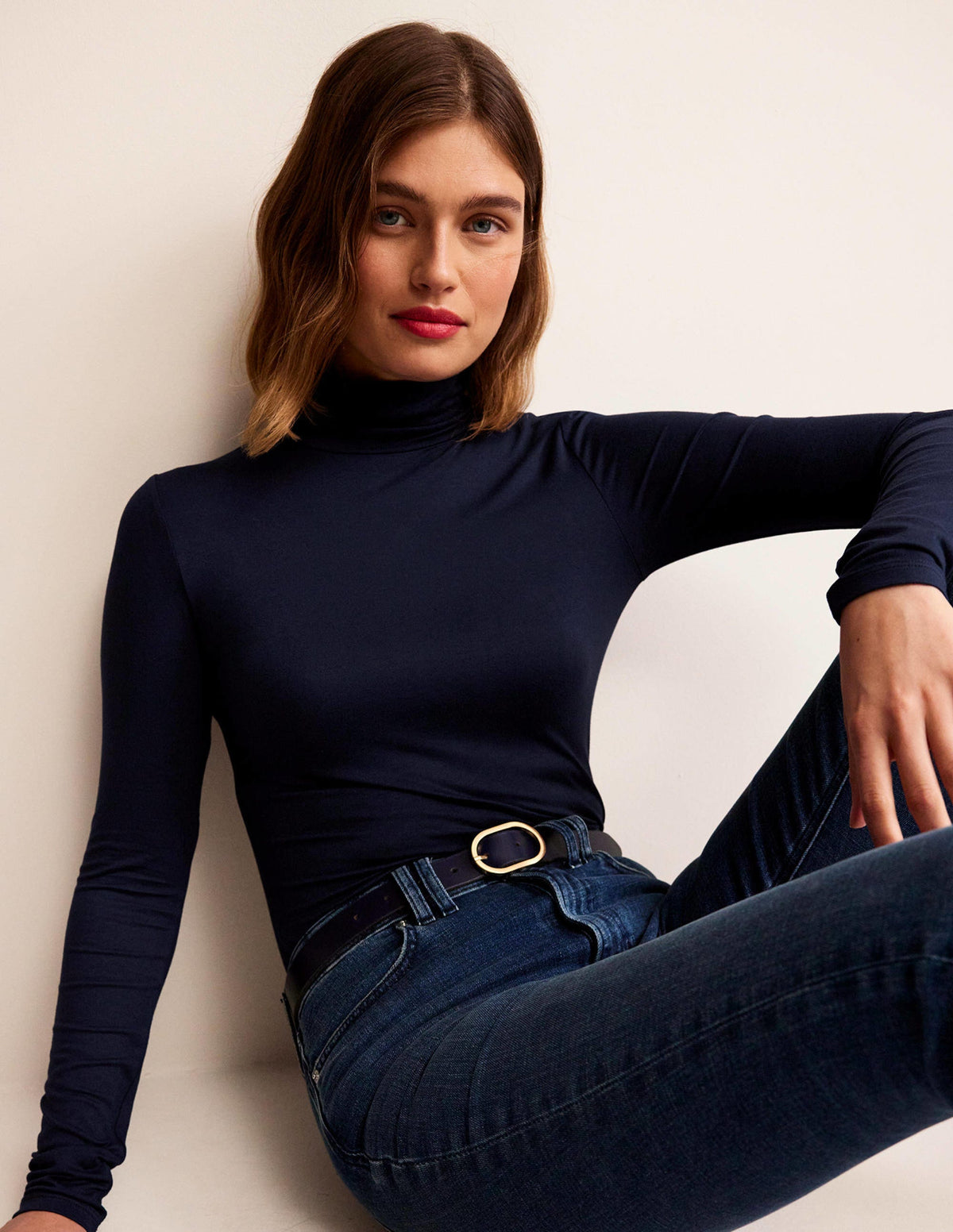 Polly Jersey Top-French Navy - Image 1