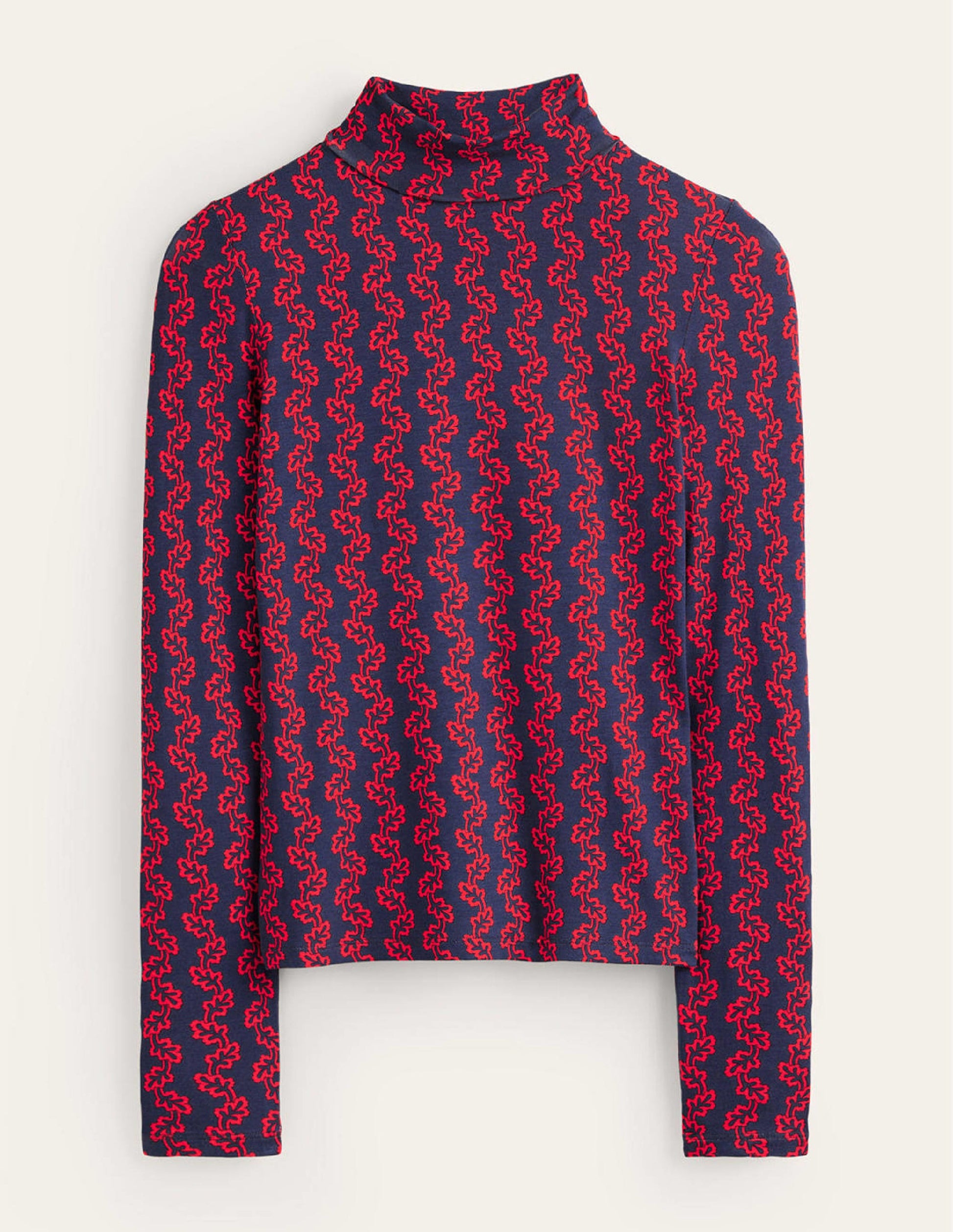 Polly Jersey Top-French Navy, Abstract Terrace-6