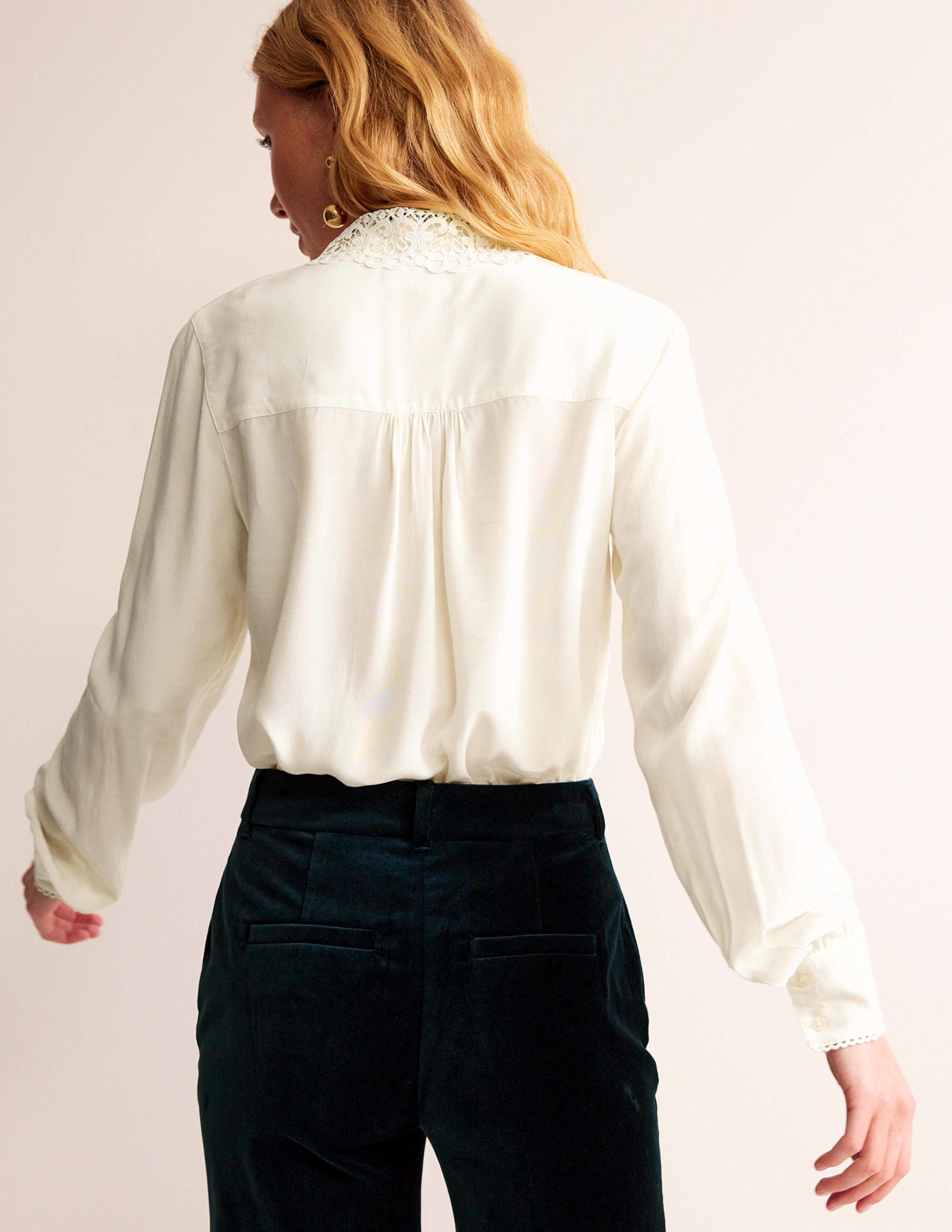 Lace-Collar Shirt-Ivory - Image 3
