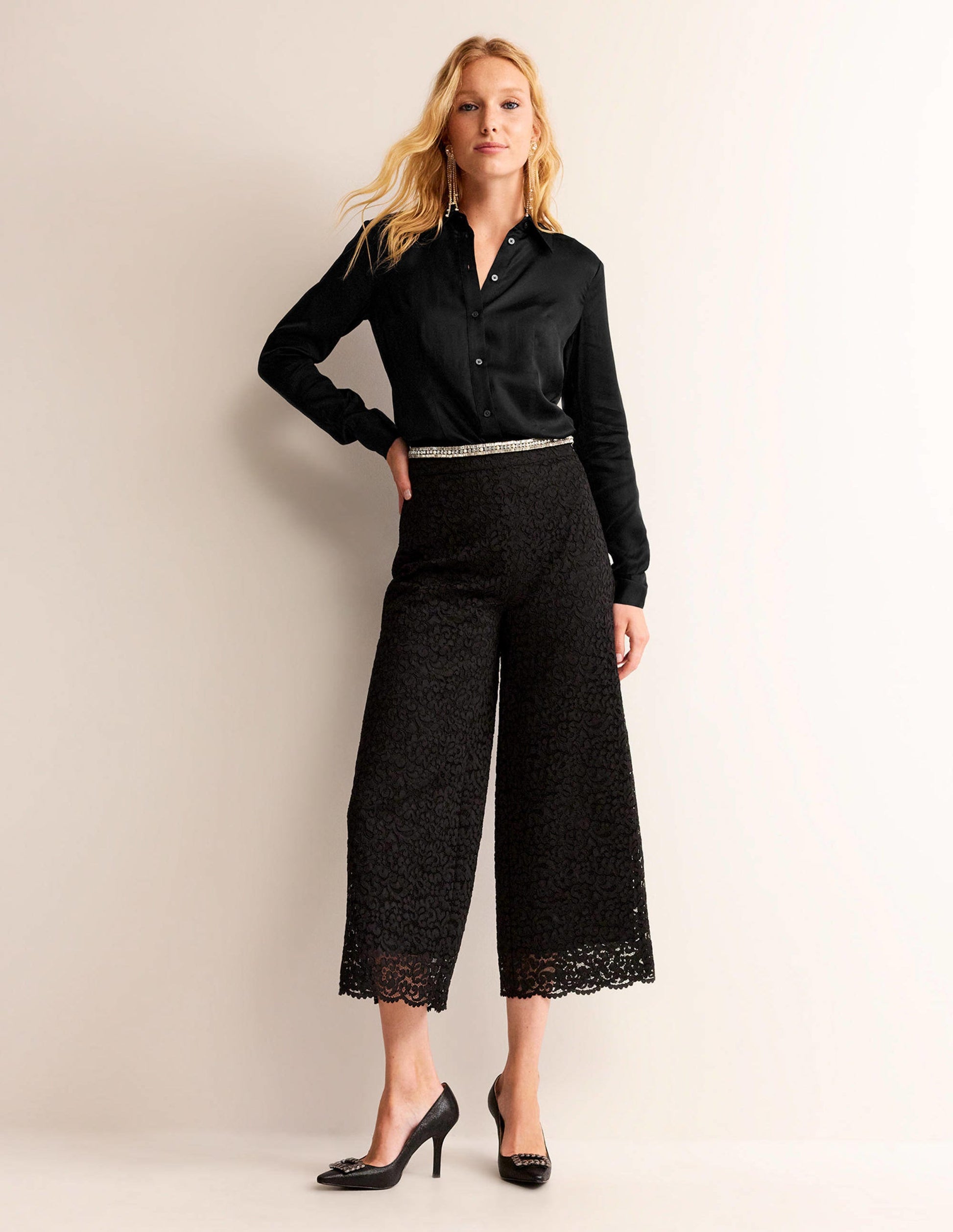 Saskia Satin Shirt-Black-4