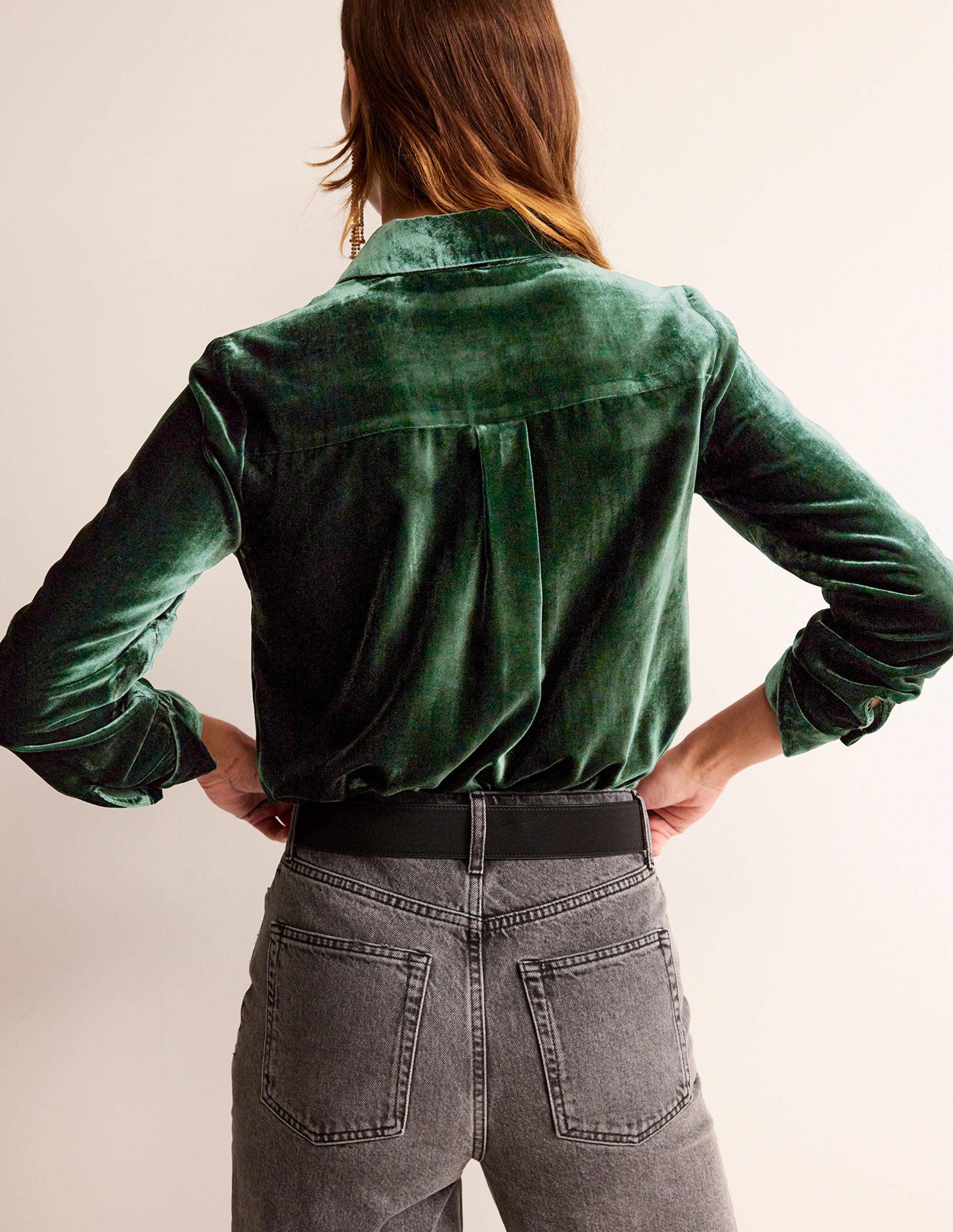 Sienna Velvet Shirt-Chatsworth Green-3