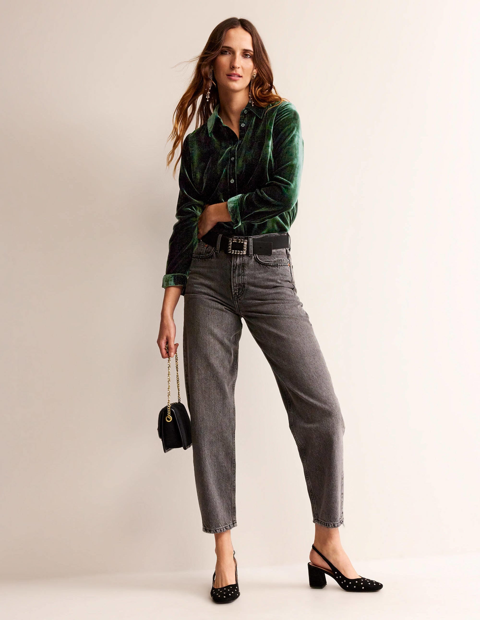 Sienna Velvet Shirt-Chatsworth Green - Image 4