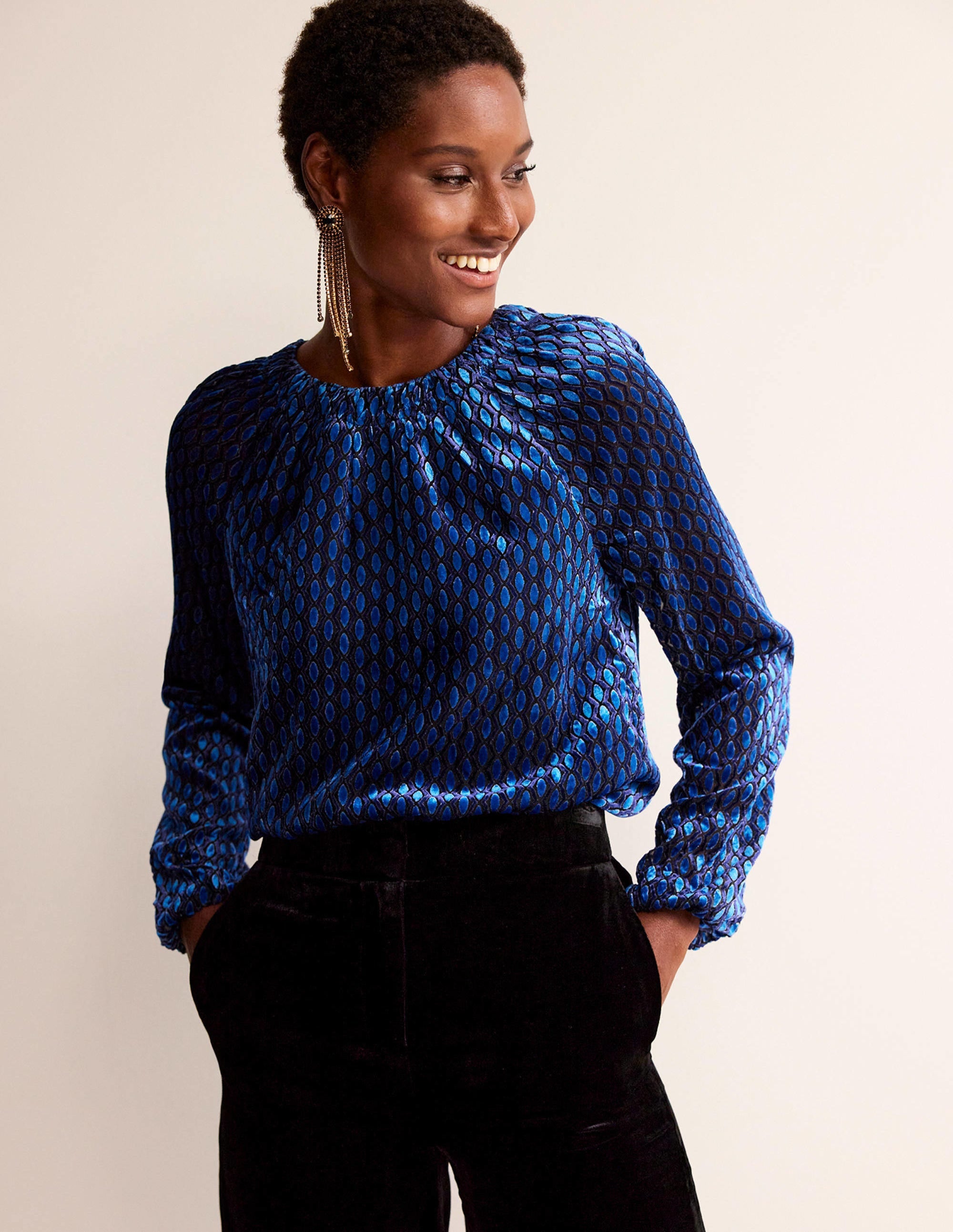 Bow-Back Top-Bright Cobalt, Geo Valley - Image 1
