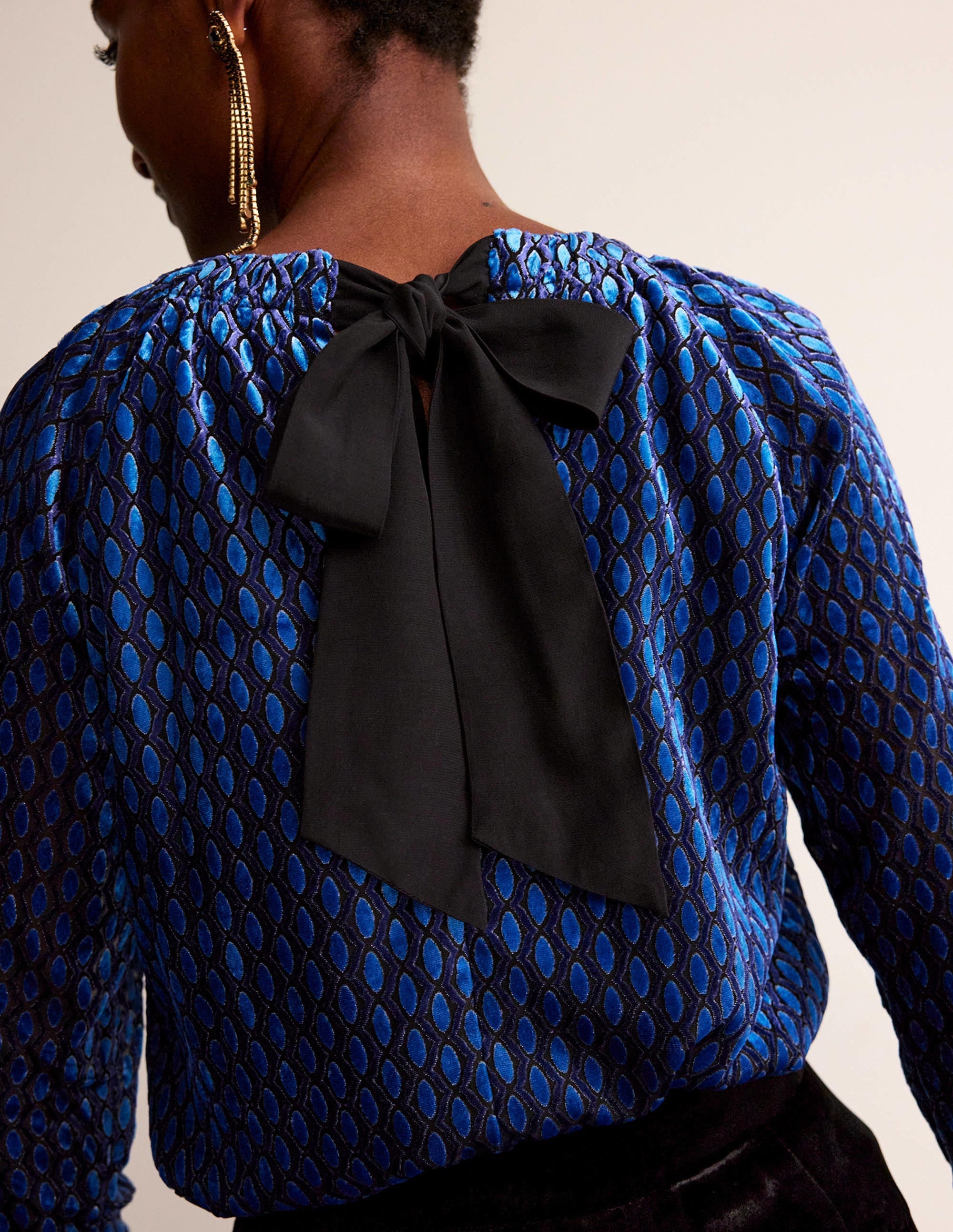 Bow-Back Top-Bright Cobalt, Geo Valley - Image 2