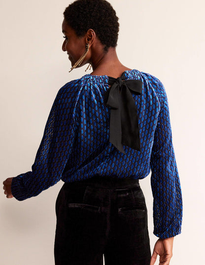 Bow-Back Top-Bright Cobalt, Geo Valley-3
