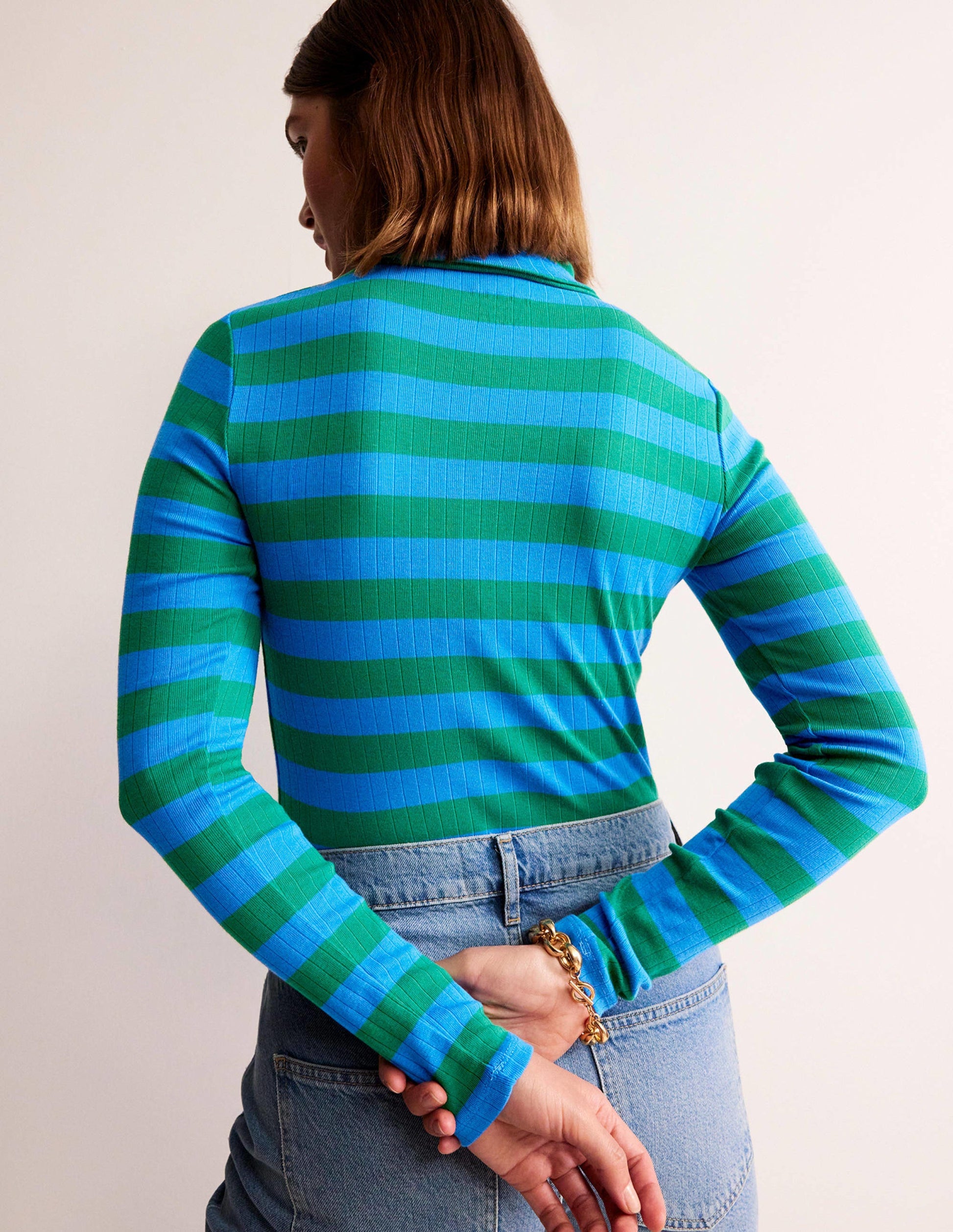 Anna Rib Roll Neck Top-Bright Cobalt, Veridian Green-3